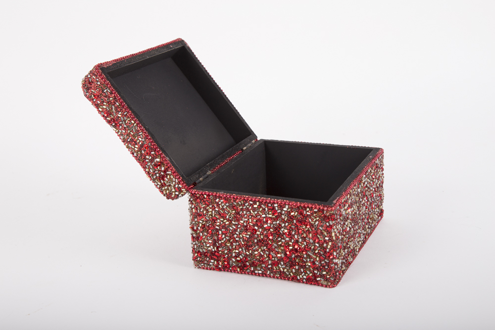 Collection of Bead and Shell Finished Decorative Boxes