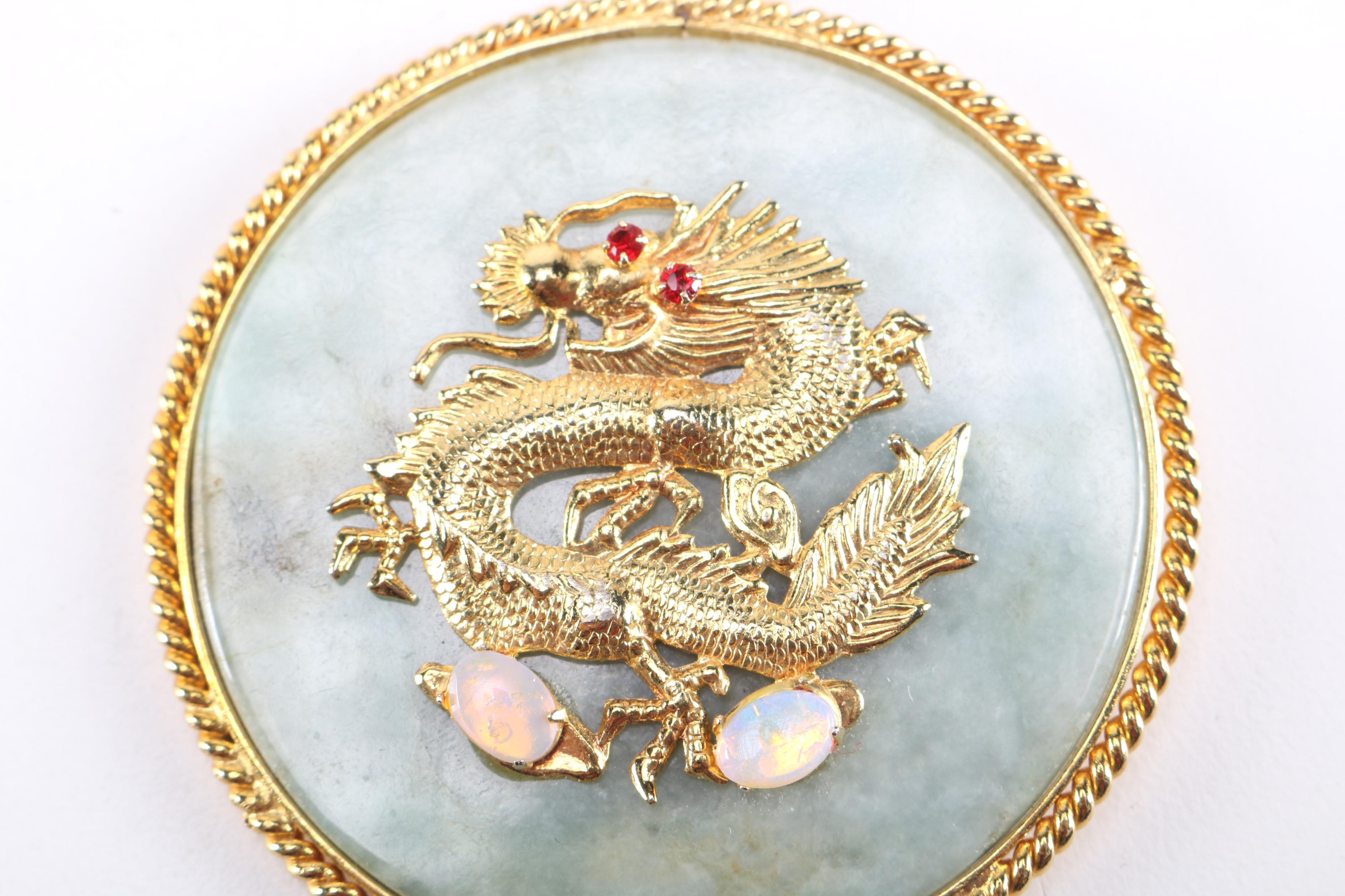 Jadeite and Jelly Opal Pendant