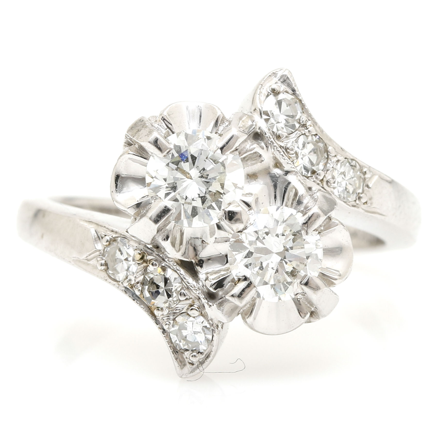 14K White Gold Trubrite 0.96 CTW Diamond Ring