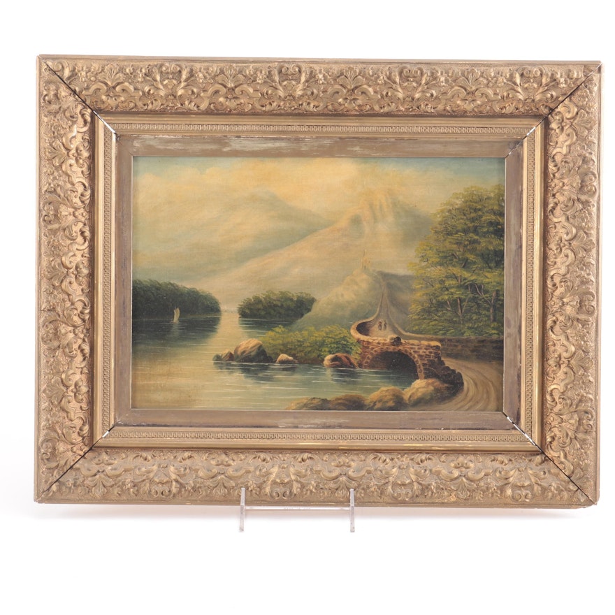 Framed Oil Painting on Canvas of a Landscape