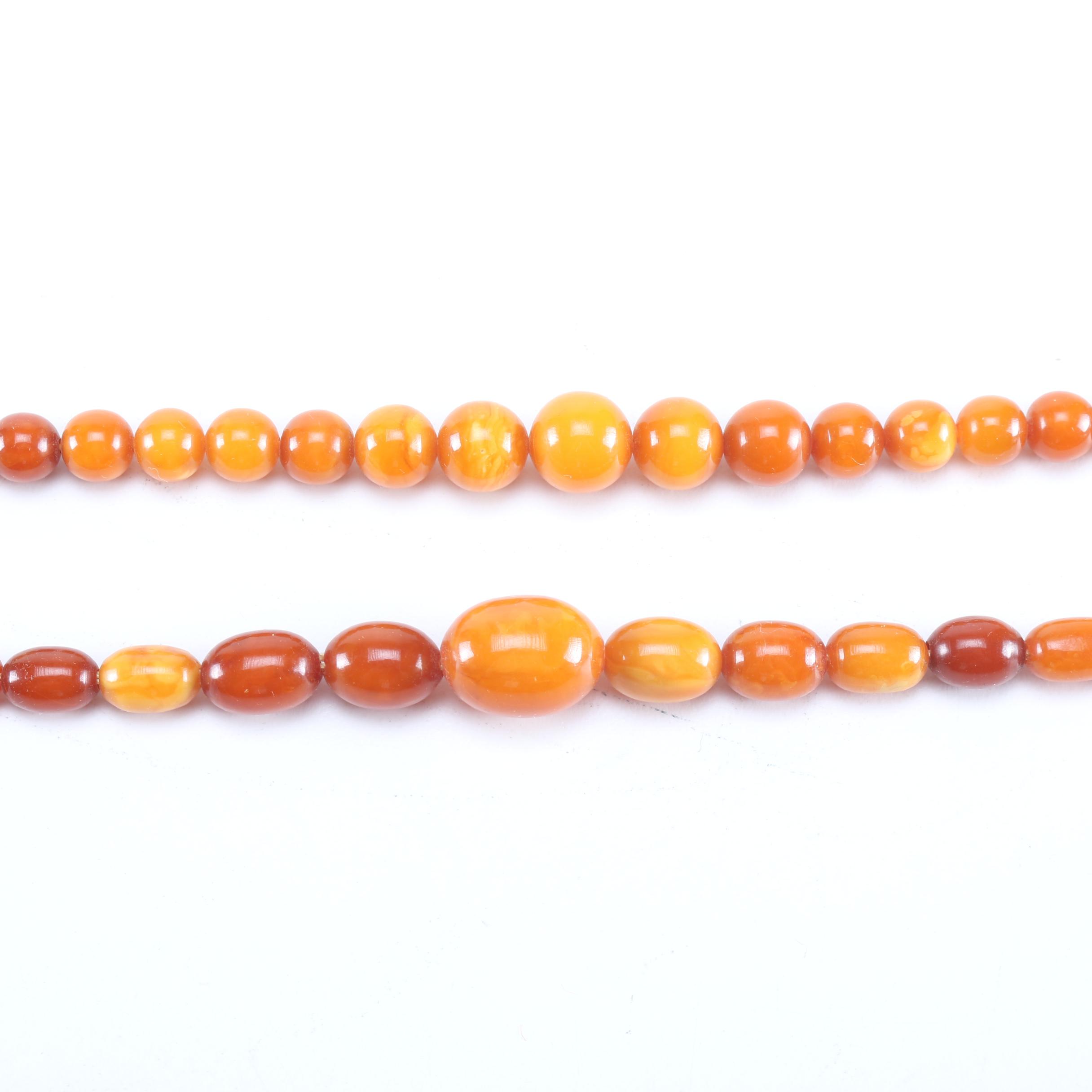Pair of Amber Beaded Necklaces