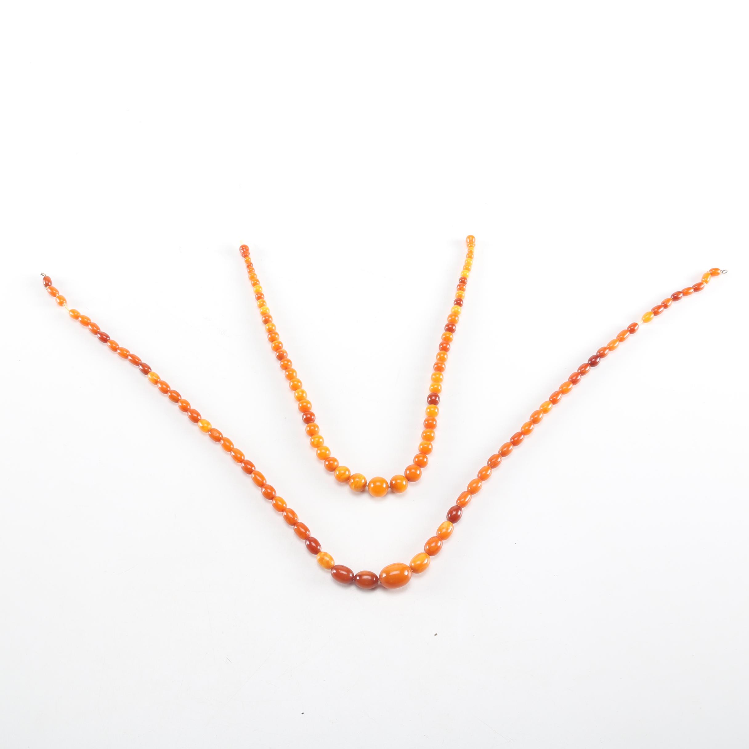 Pair of Amber Beaded Necklaces