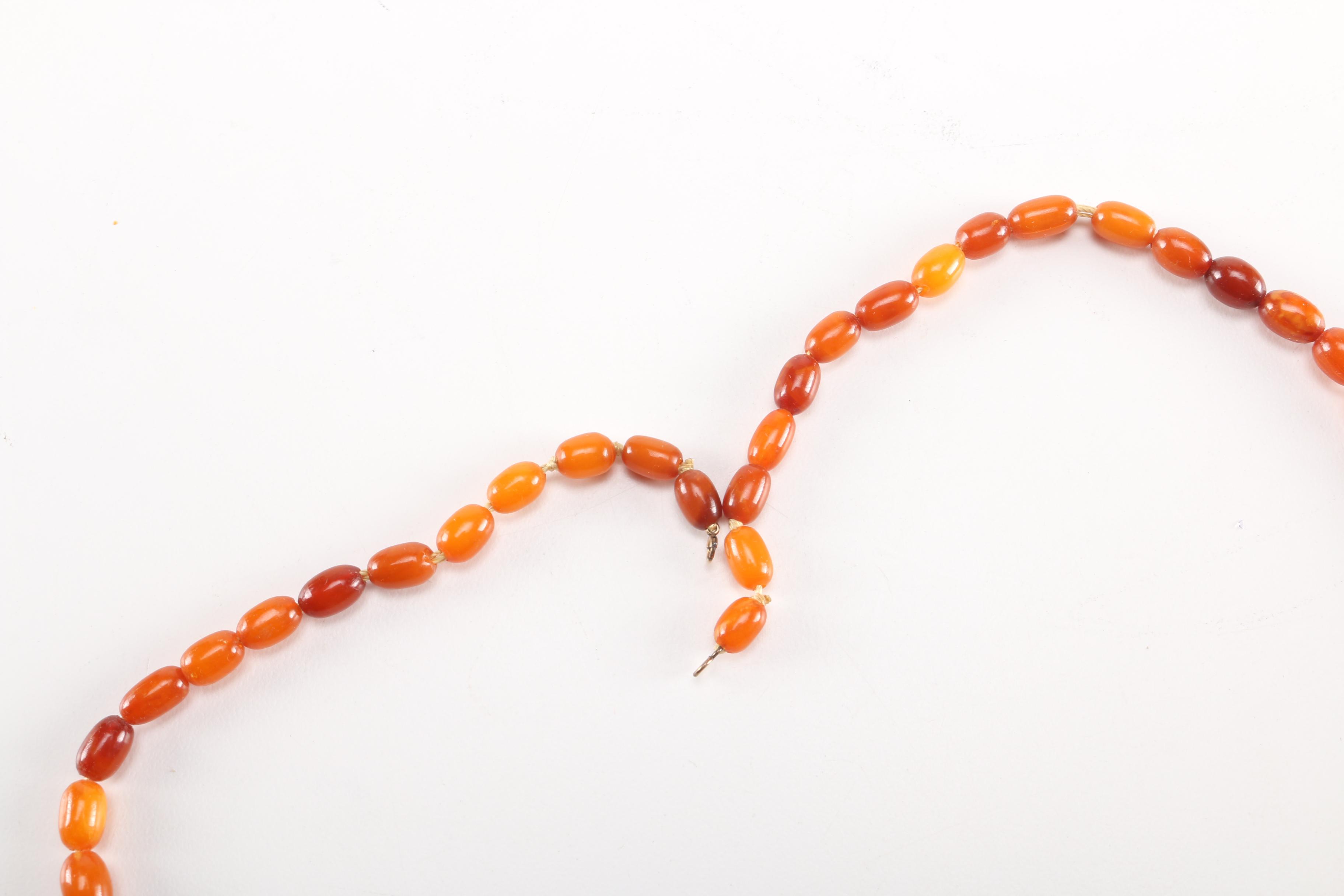 Pair of Amber Beaded Necklaces