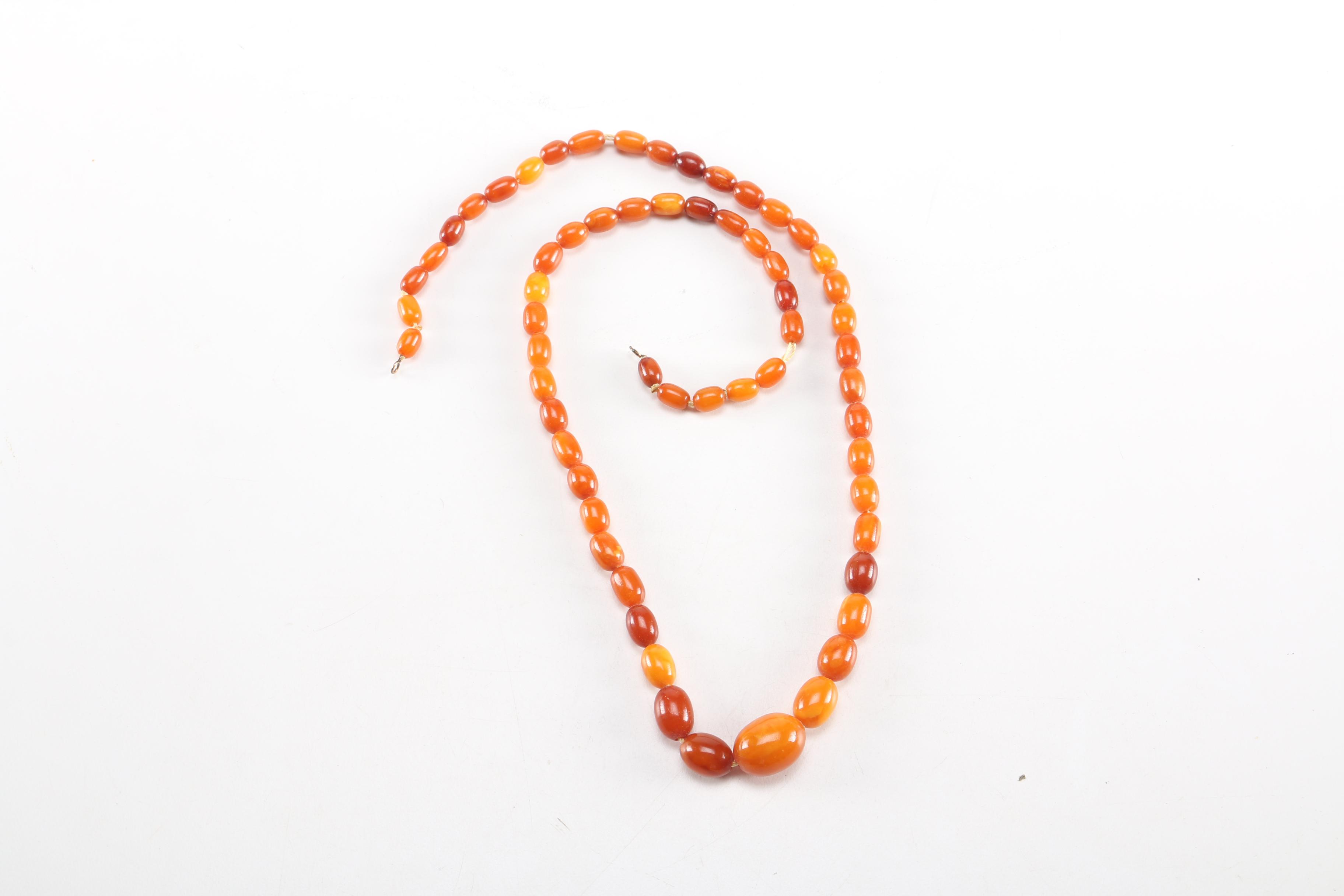 Pair of Amber Beaded Necklaces