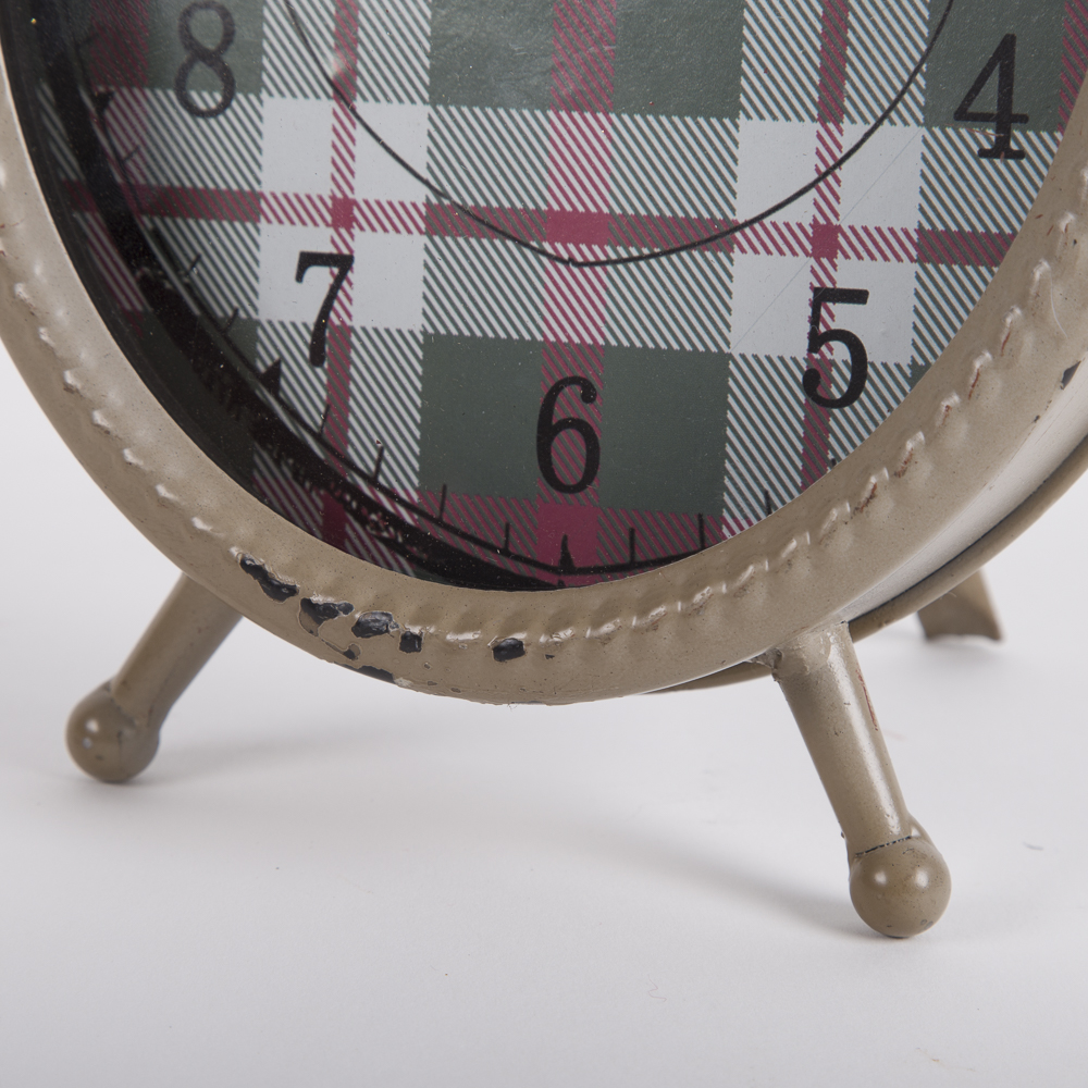 Maison De Florette Plaid Face Metal Case Clocks