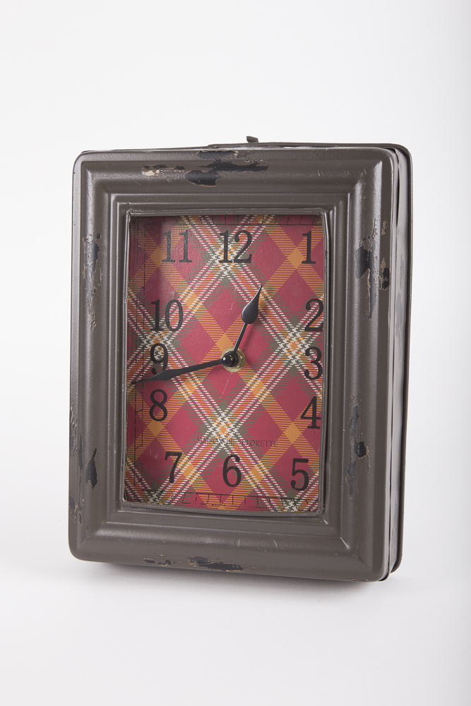 Maison De Florette Plaid Face Metal Case Clocks