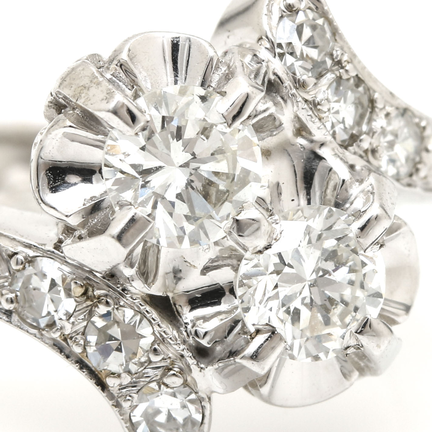 14K White Gold Trubrite 0.96 CTW Diamond Ring