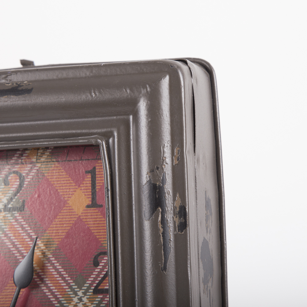 Maison De Florette Plaid Face Metal Case Clocks