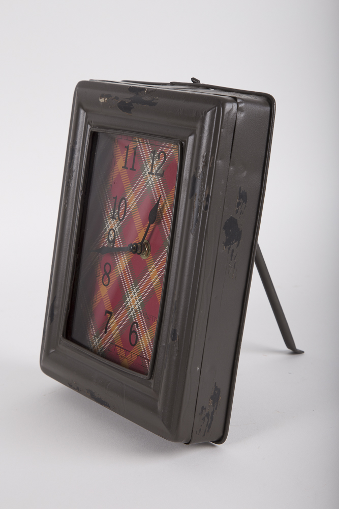 Maison De Florette Plaid Face Metal Case Clocks