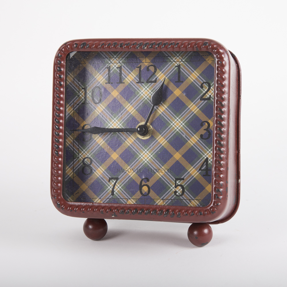Maison De Florette Plaid Face Metal Case Clocks