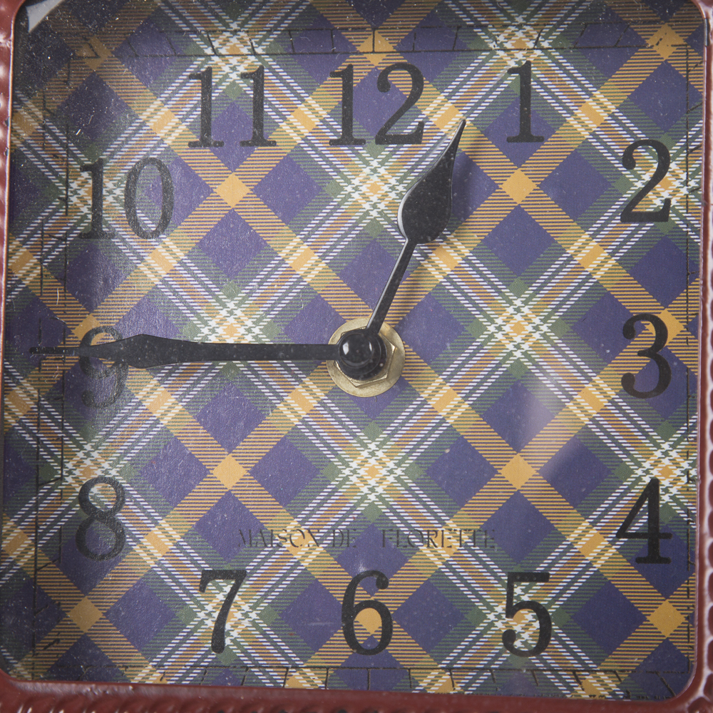 Maison De Florette Plaid Face Metal Case Clocks