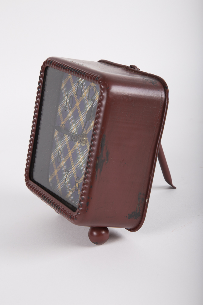 Maison De Florette Plaid Face Metal Case Clocks