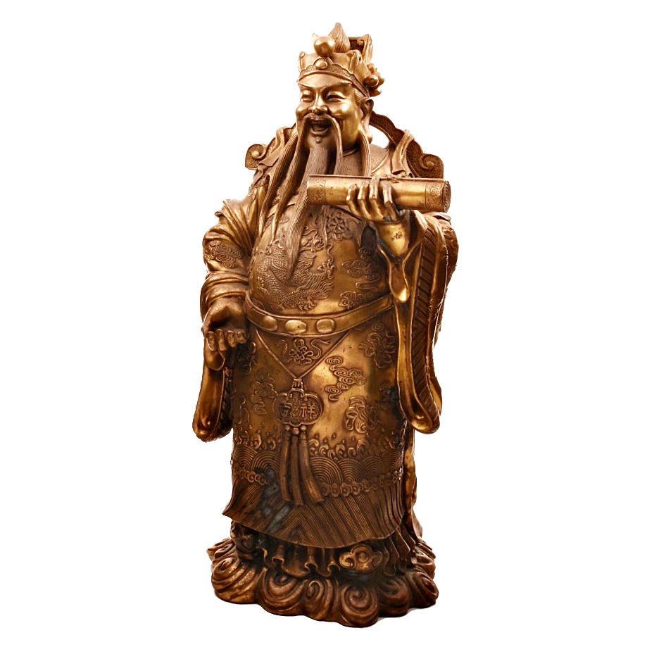Finely Cast Brass Daoist "Happiness" Deity