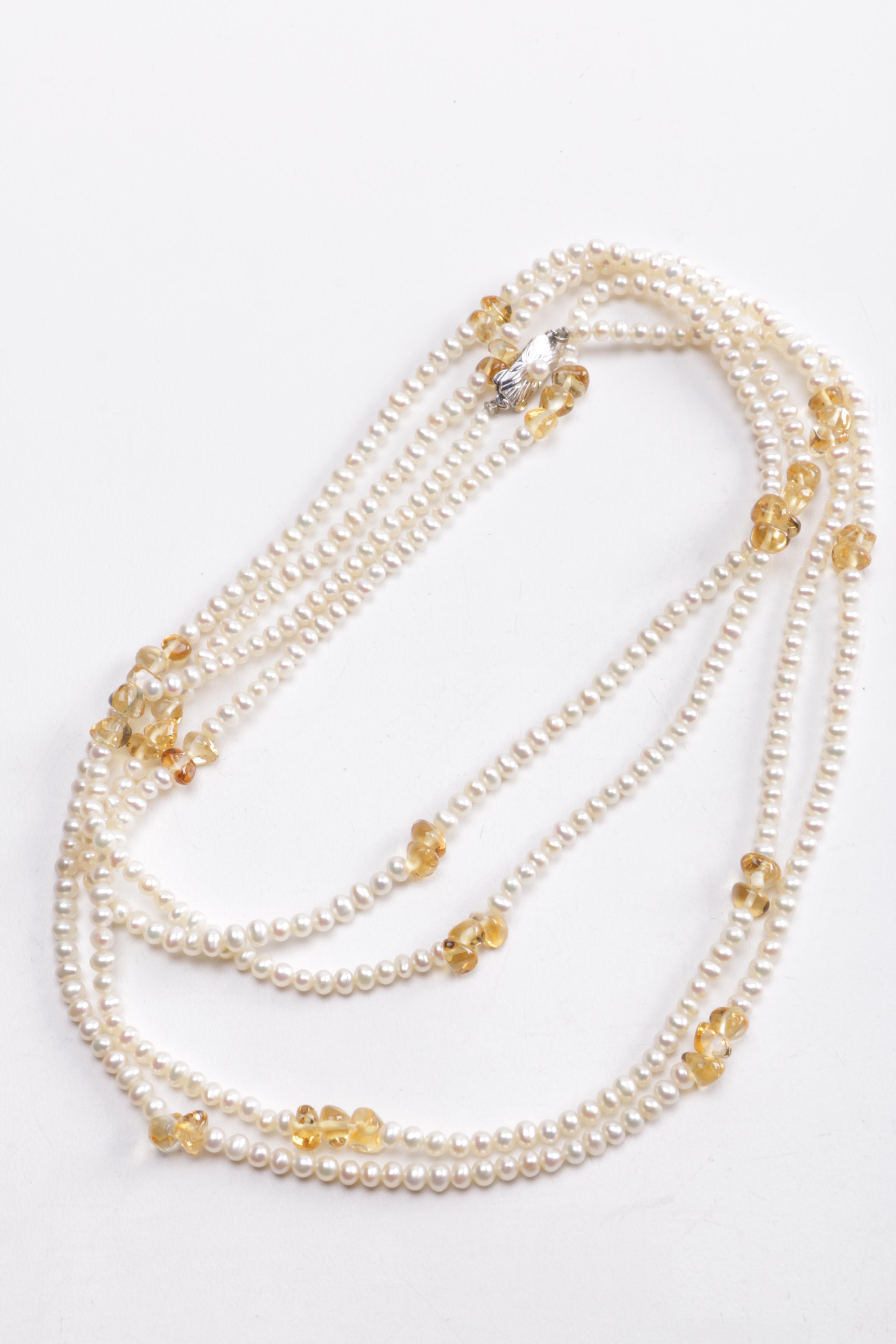 Assorted Designer Necklaces and Brooches Including Mirian Haskell and Trifari