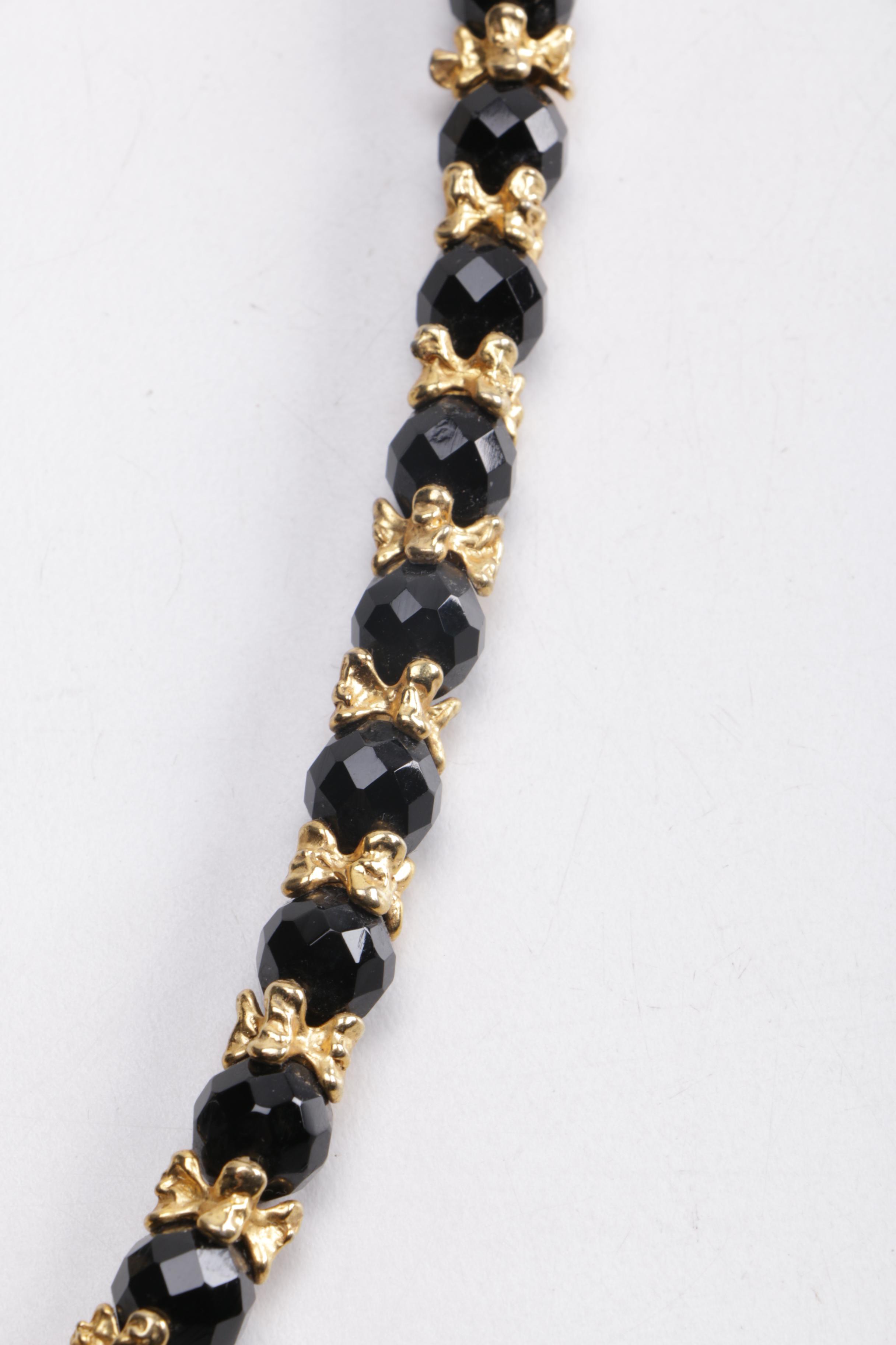 Assorted Designer Necklaces and Brooches Including Mirian Haskell and Trifari