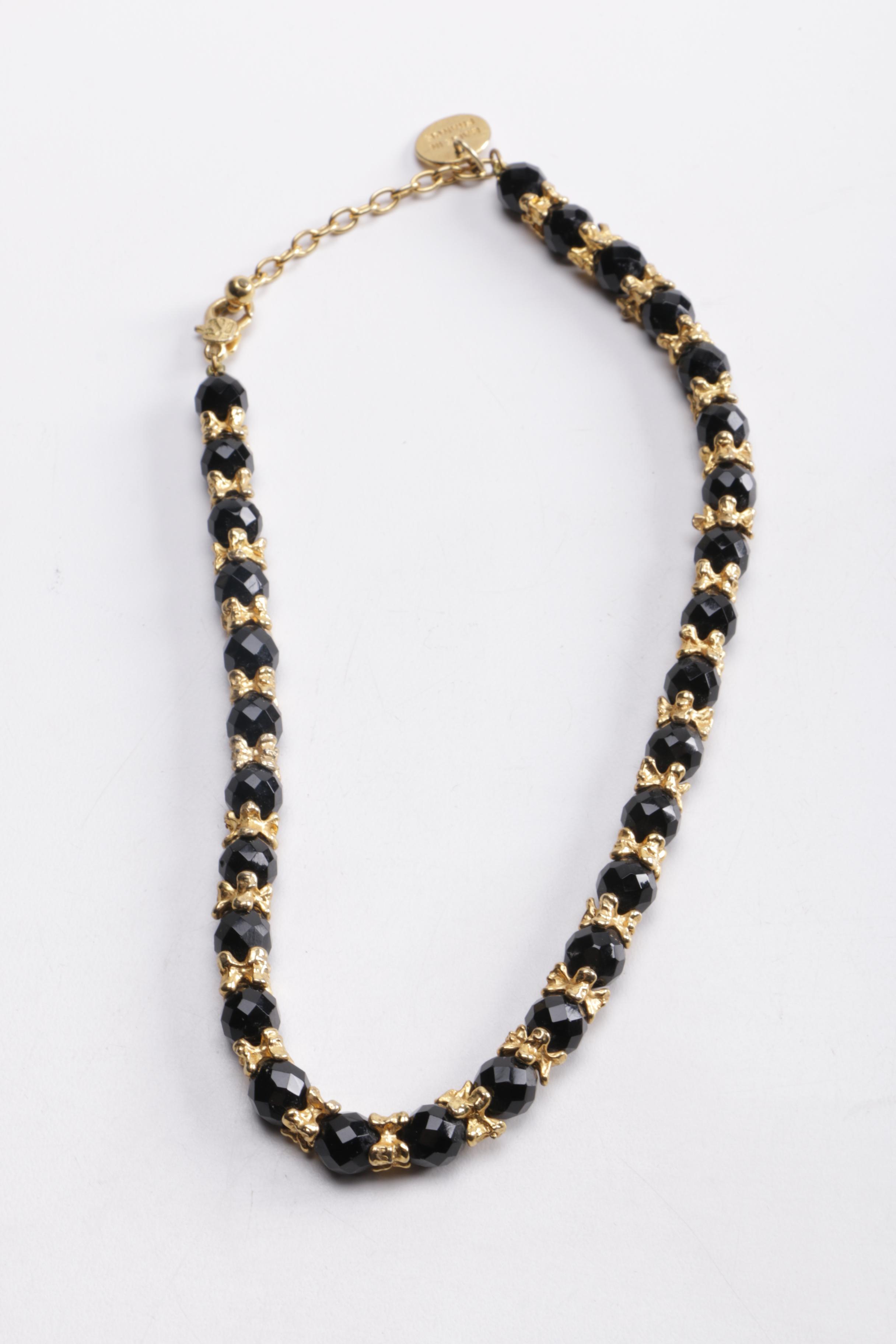 Assorted Designer Necklaces and Brooches Including Mirian Haskell and Trifari