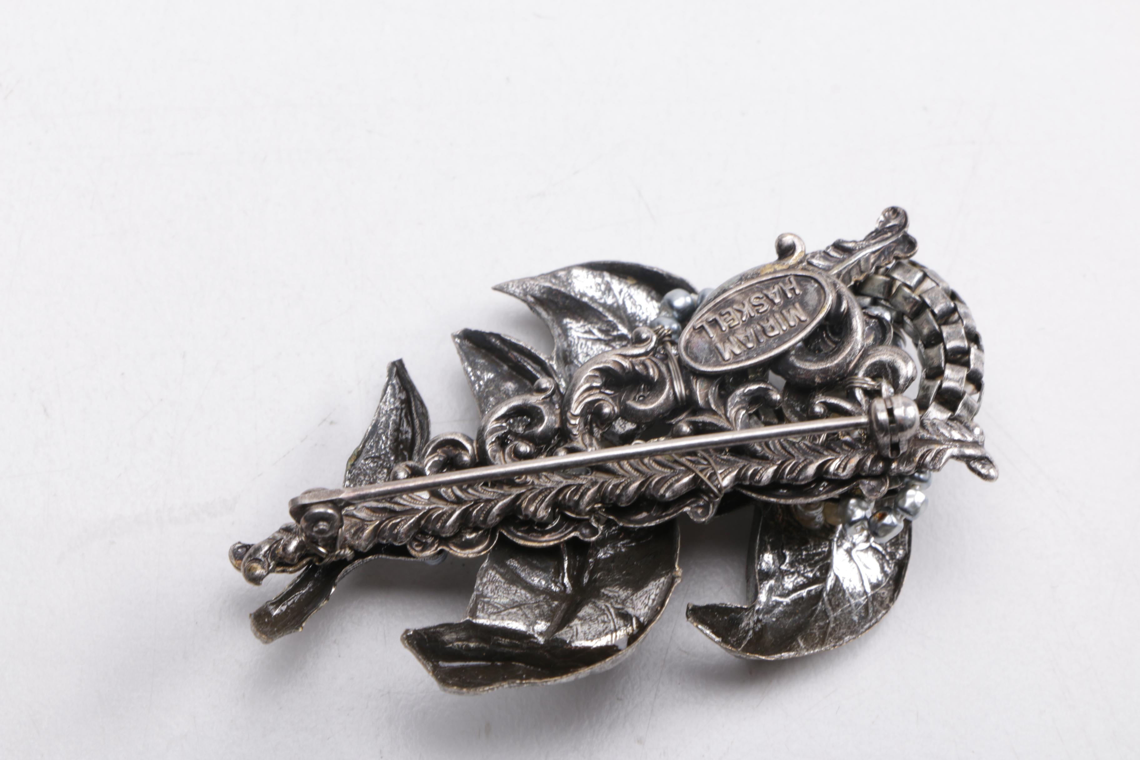 Assorted Designer Necklaces and Brooches Including Mirian Haskell and Trifari