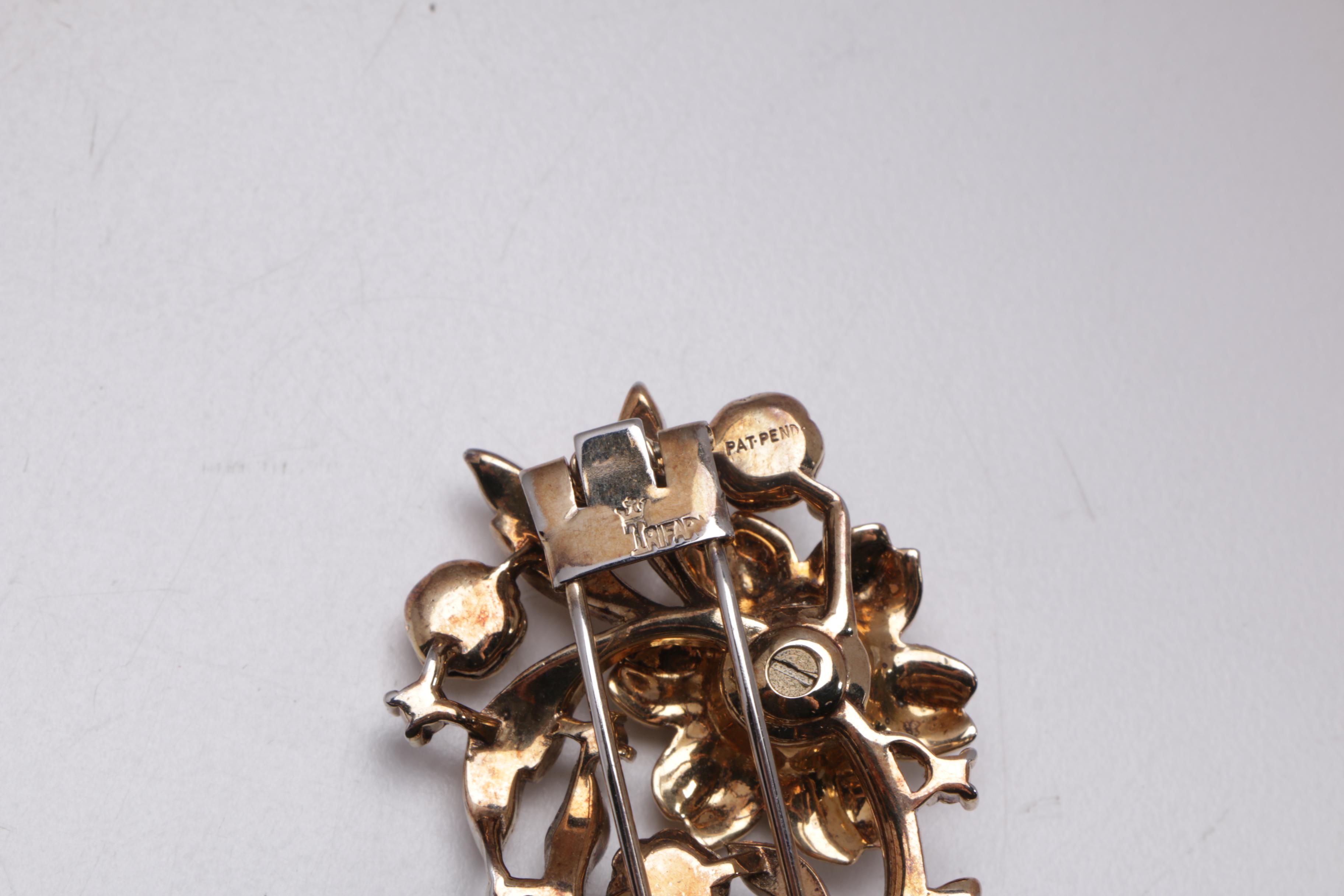 Assorted Designer Necklaces and Brooches Including Mirian Haskell and Trifari