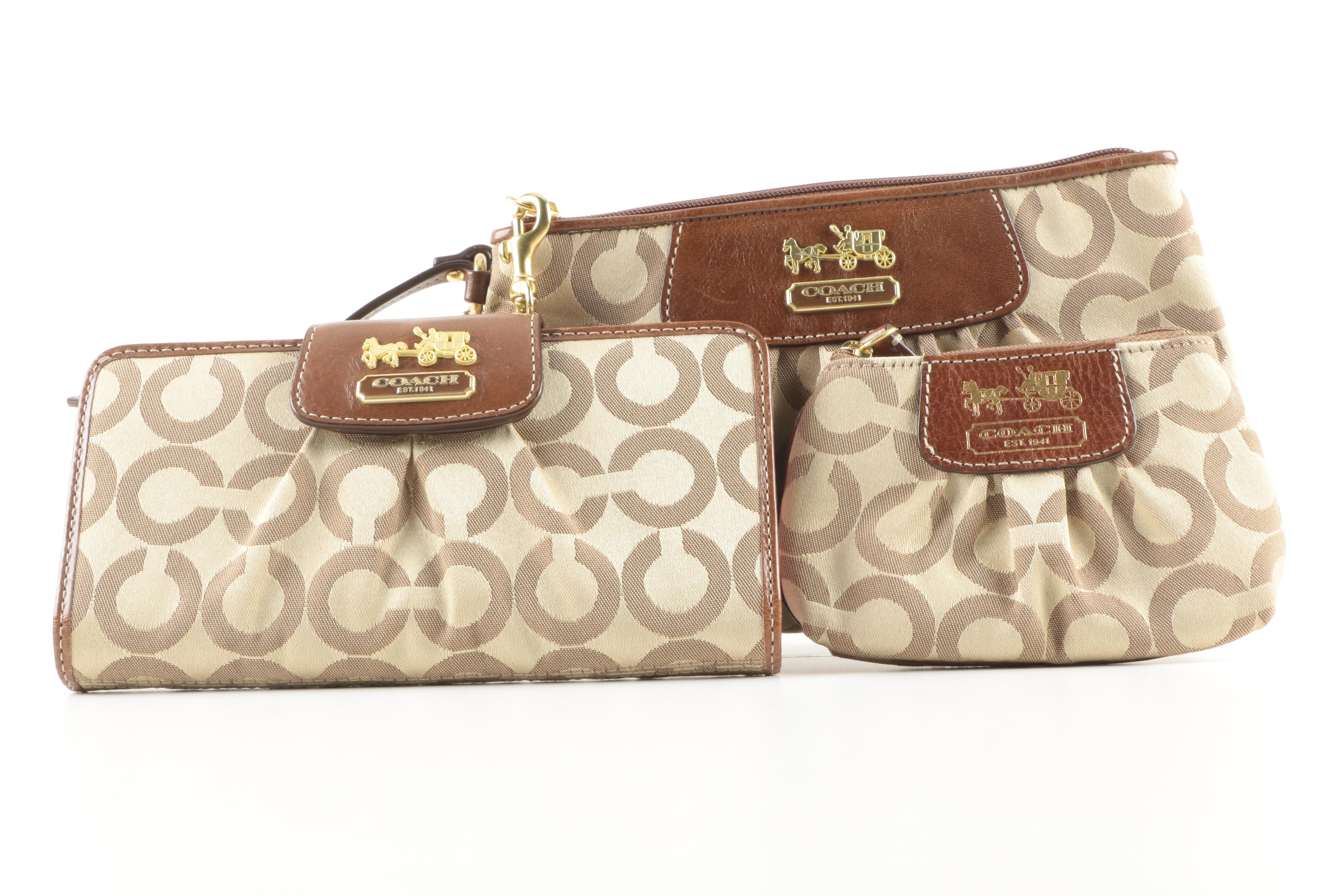 Coach Monogram C Wristlet, Wallet, and Change Purse