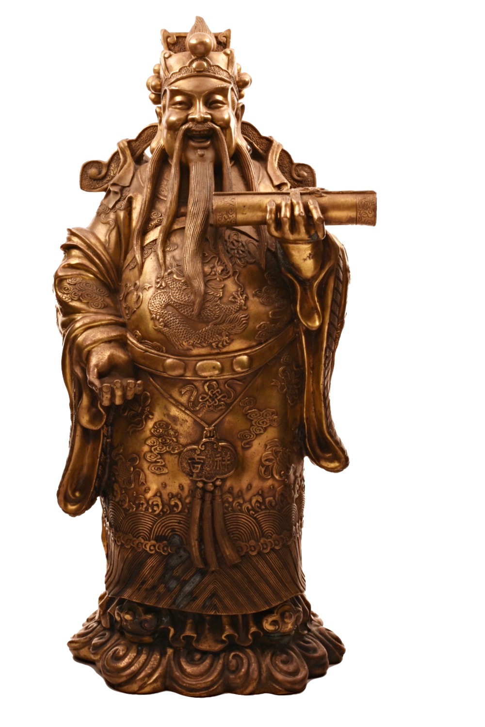 Finely Cast Brass Daoist "Happiness" Deity