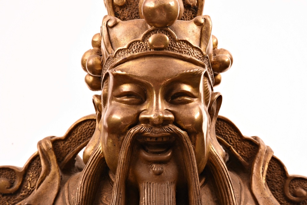 Finely Cast Brass Daoist "Happiness" Deity