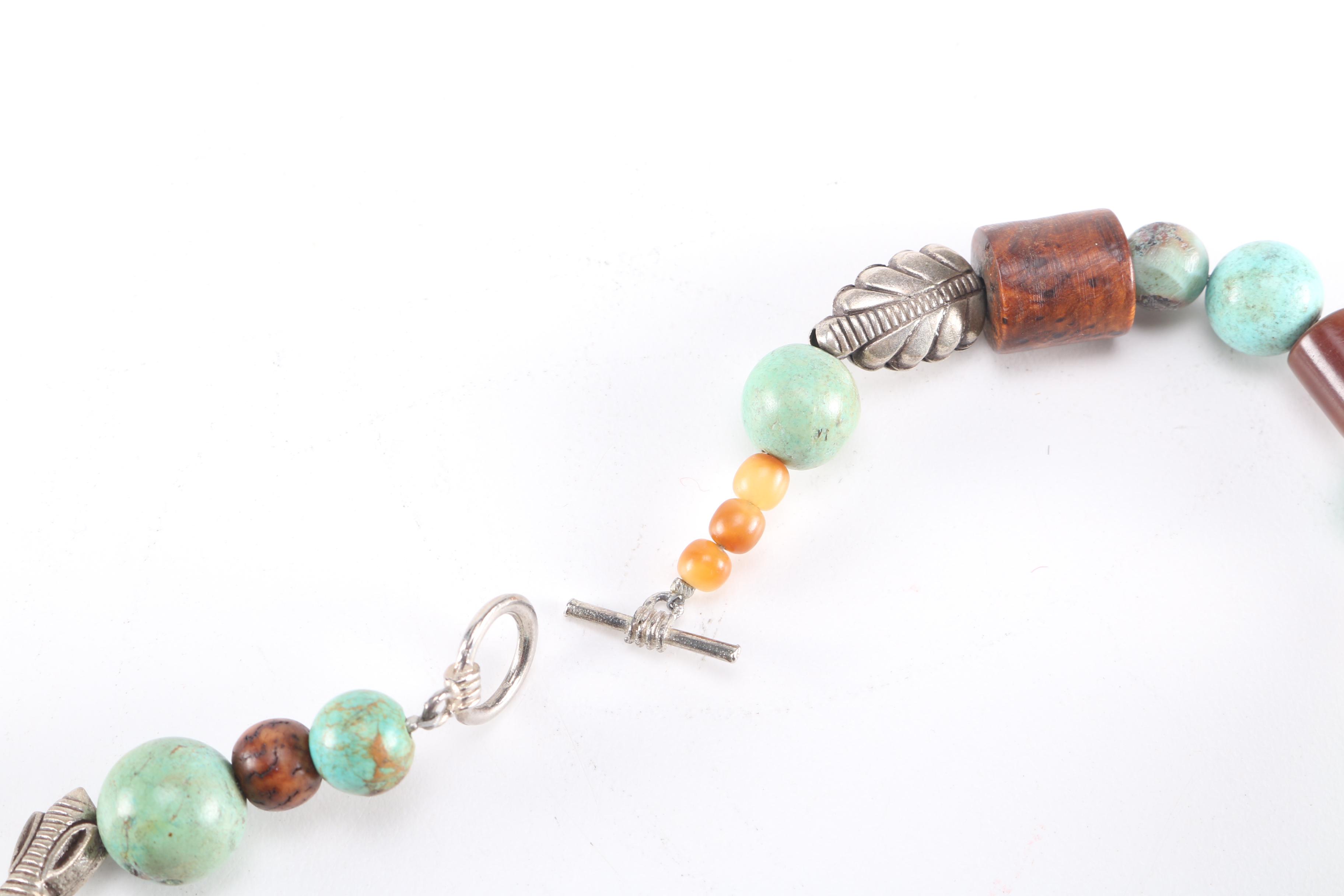 Beaded Necklaces and Silver Tone Bracelet