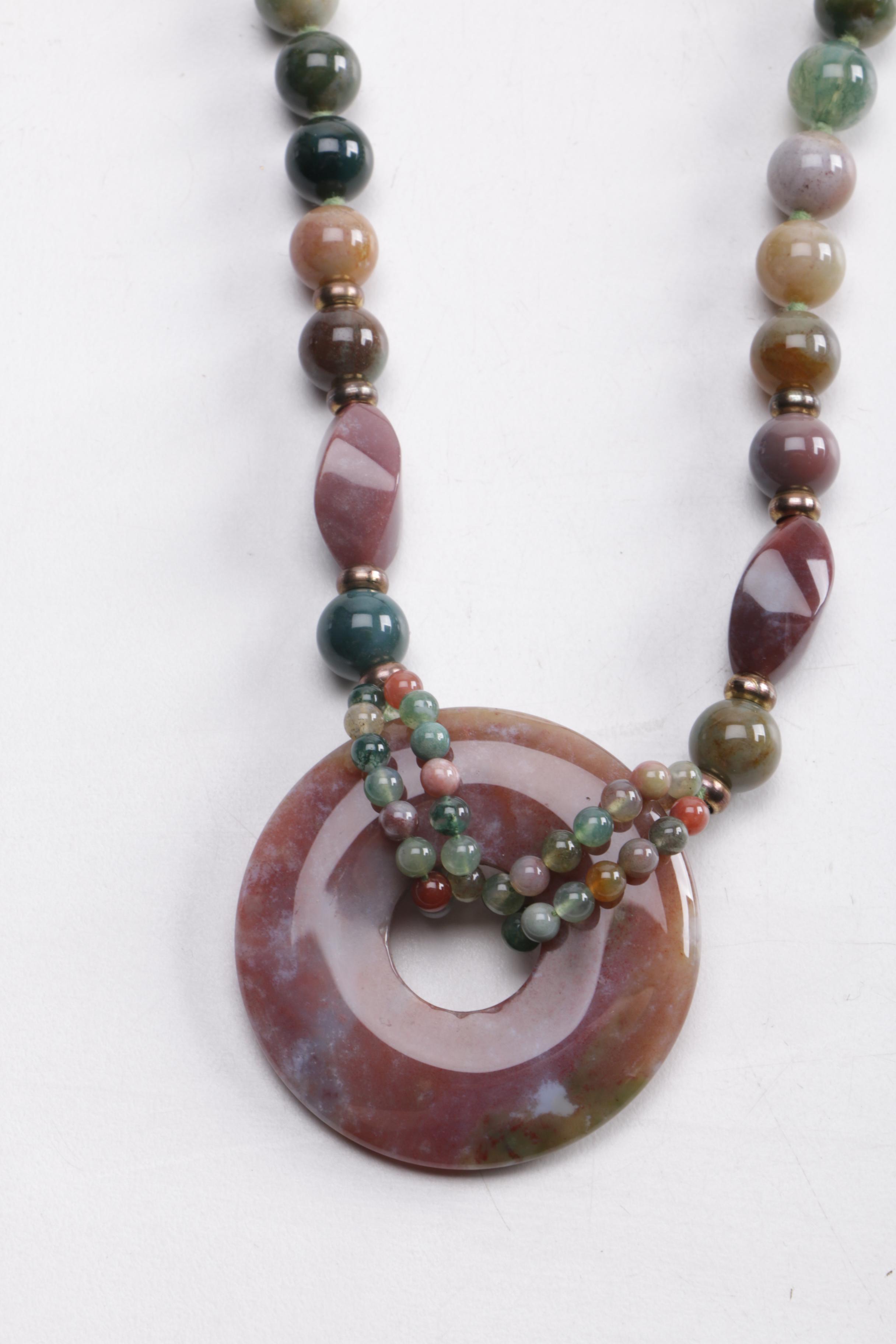 Stone and Glass Necklaces