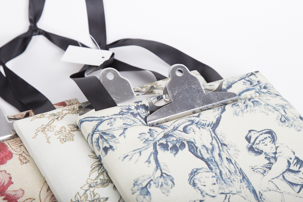 Toile Fabric Covered Clip Boards