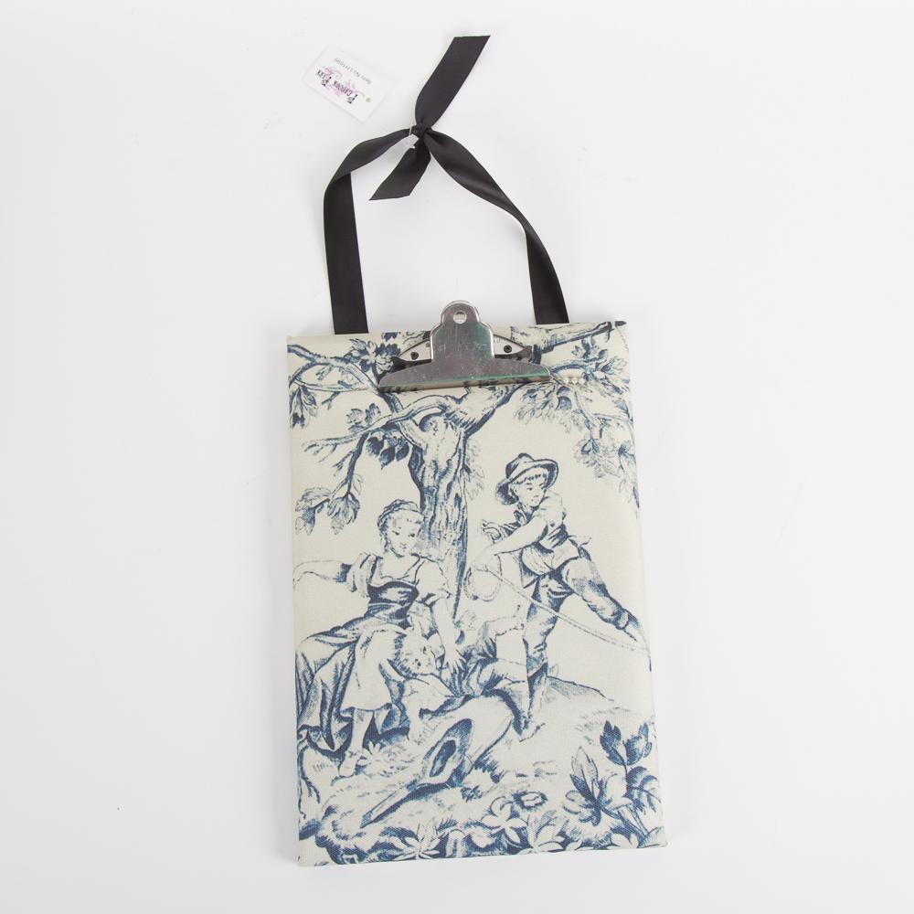 Toile Fabric Covered Clip Boards