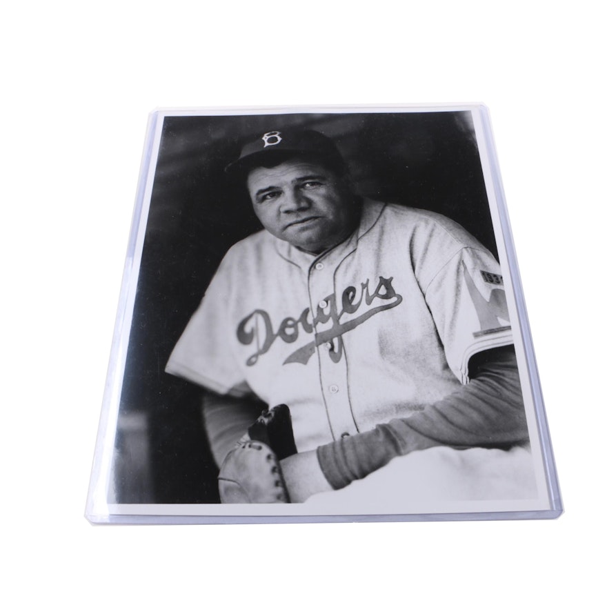 Photograph of Babe Ruth as Dodgers Coach by George Brace