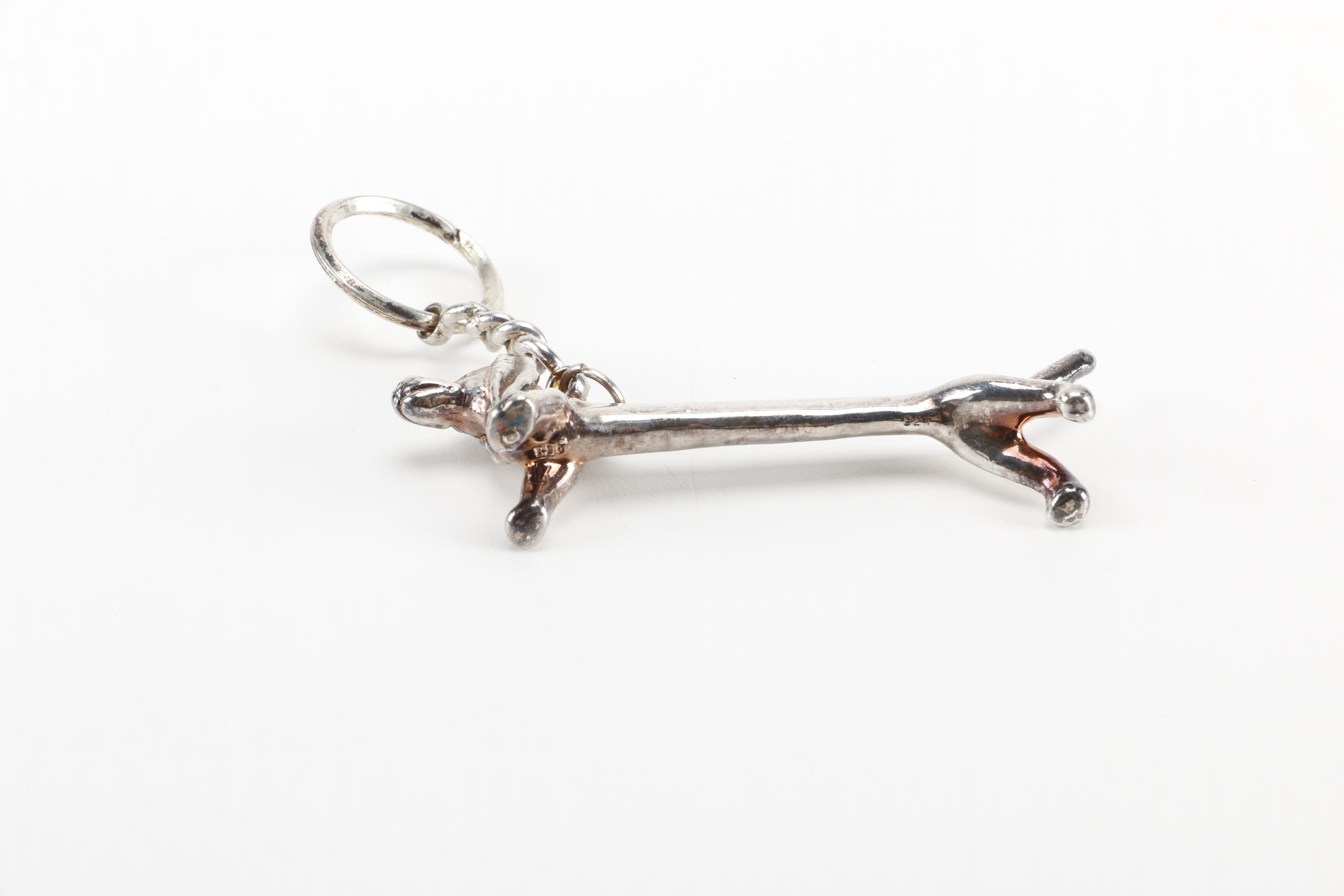Sterling Charm Bracelet and Dachshund Key Chain