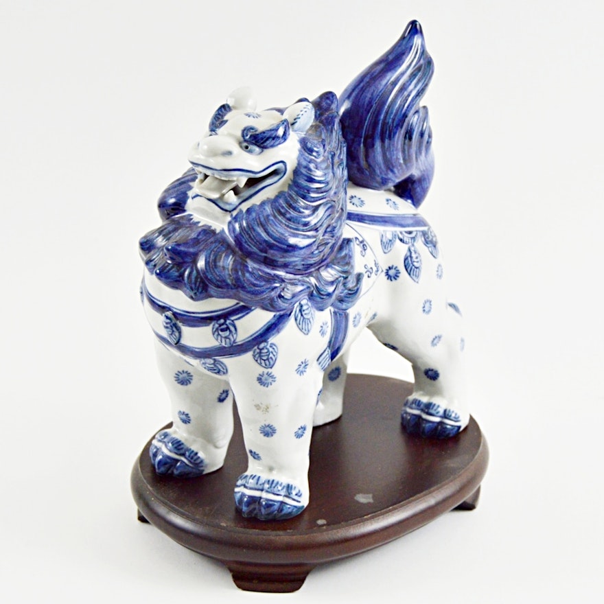 Vintage Fitz & Floyd Porcelain Guardian Lion Figurine