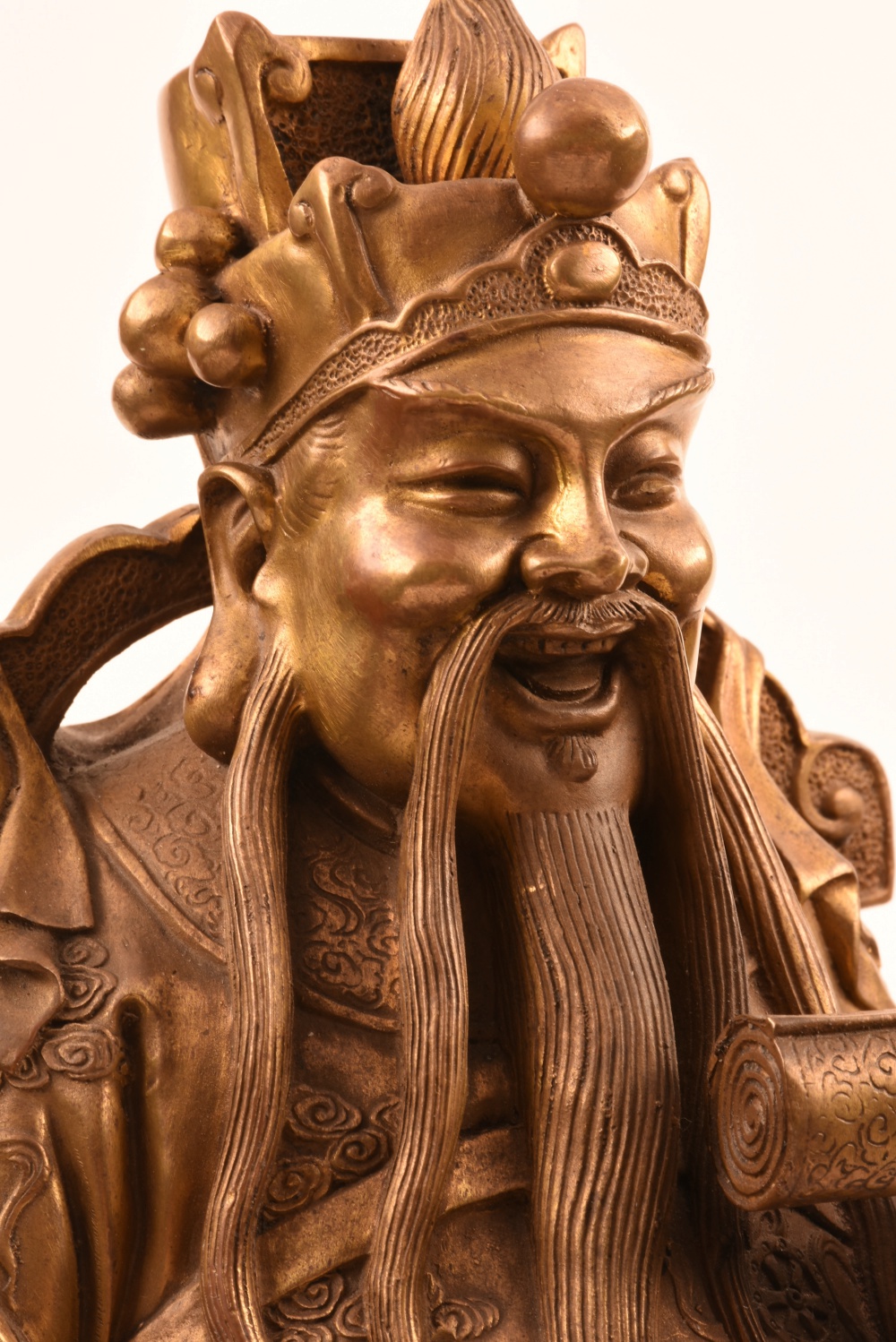 Finely Cast Brass Daoist "Happiness" Deity