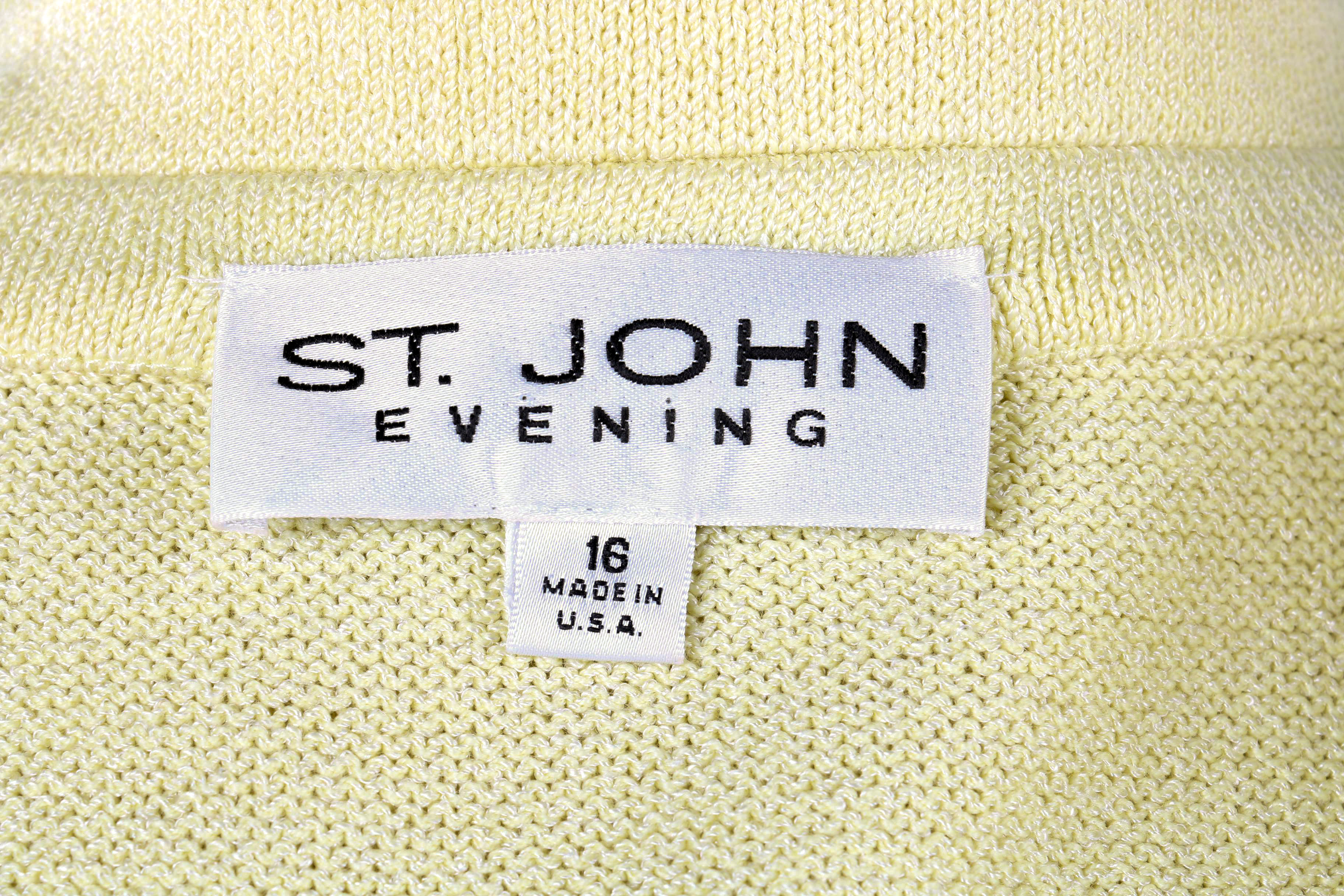 St. John Light Yellow Evening Jacket and Blouse