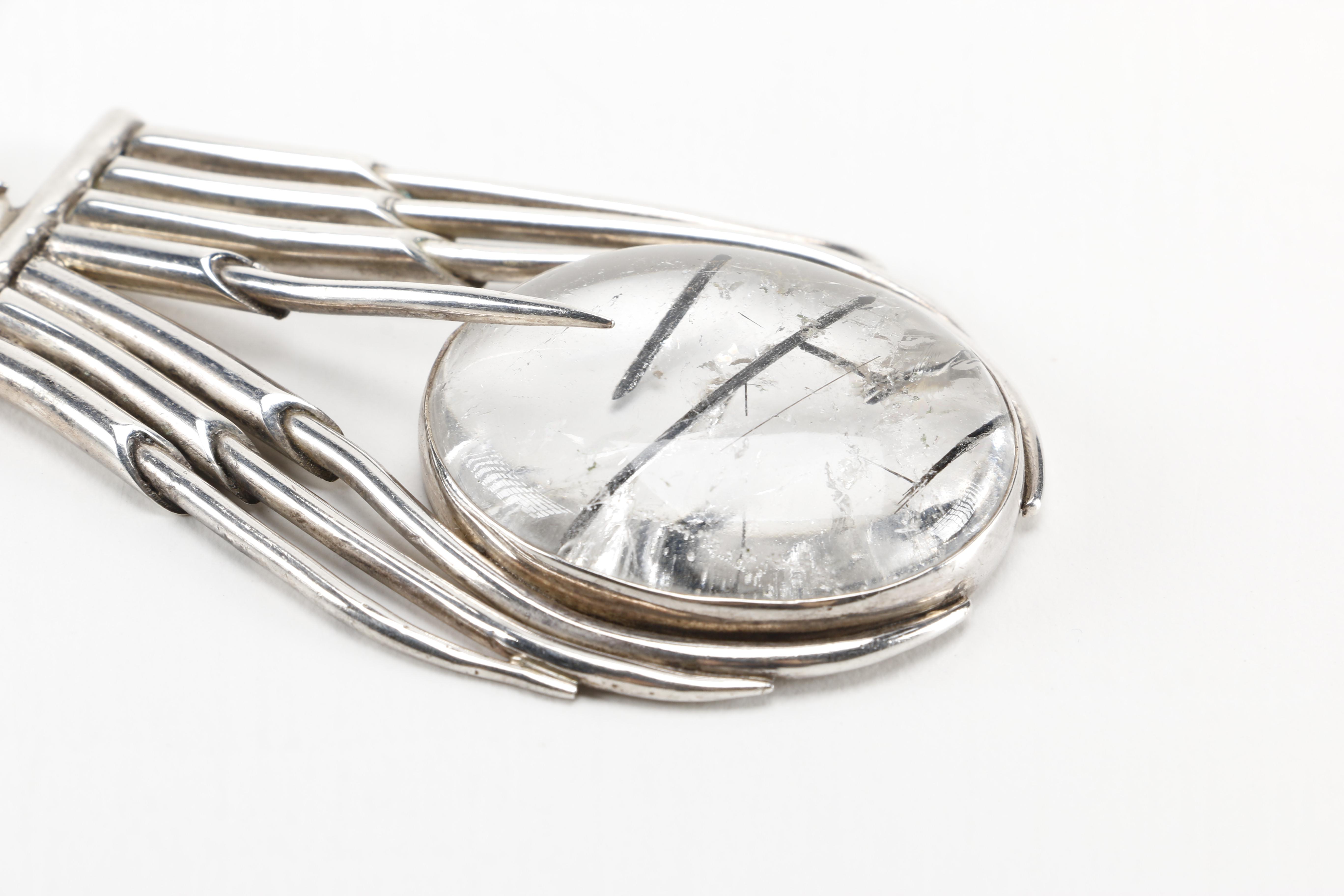 Sterling Silver and Tourmilated Quartz Pendant