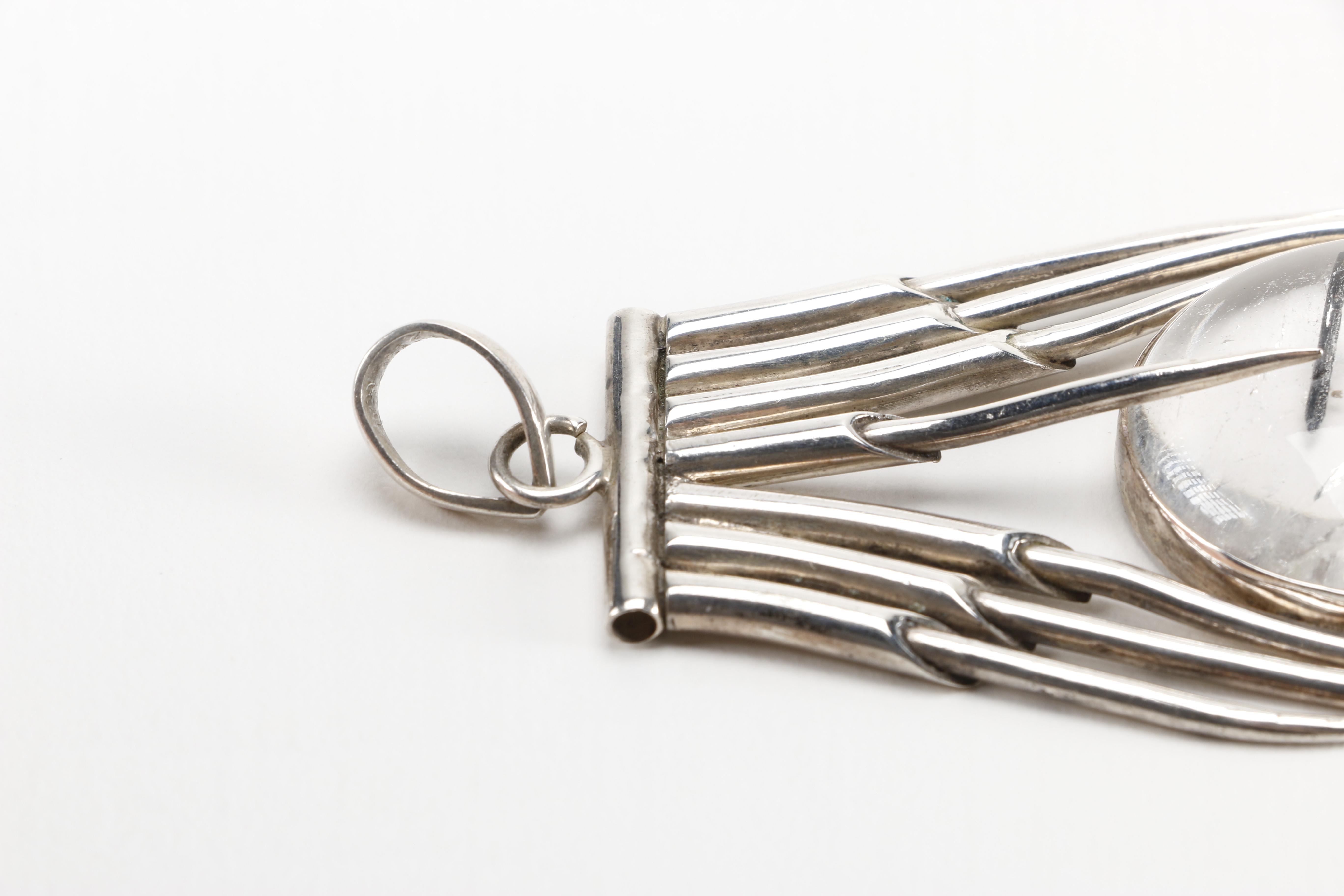 Sterling Silver and Tourmilated Quartz Pendant