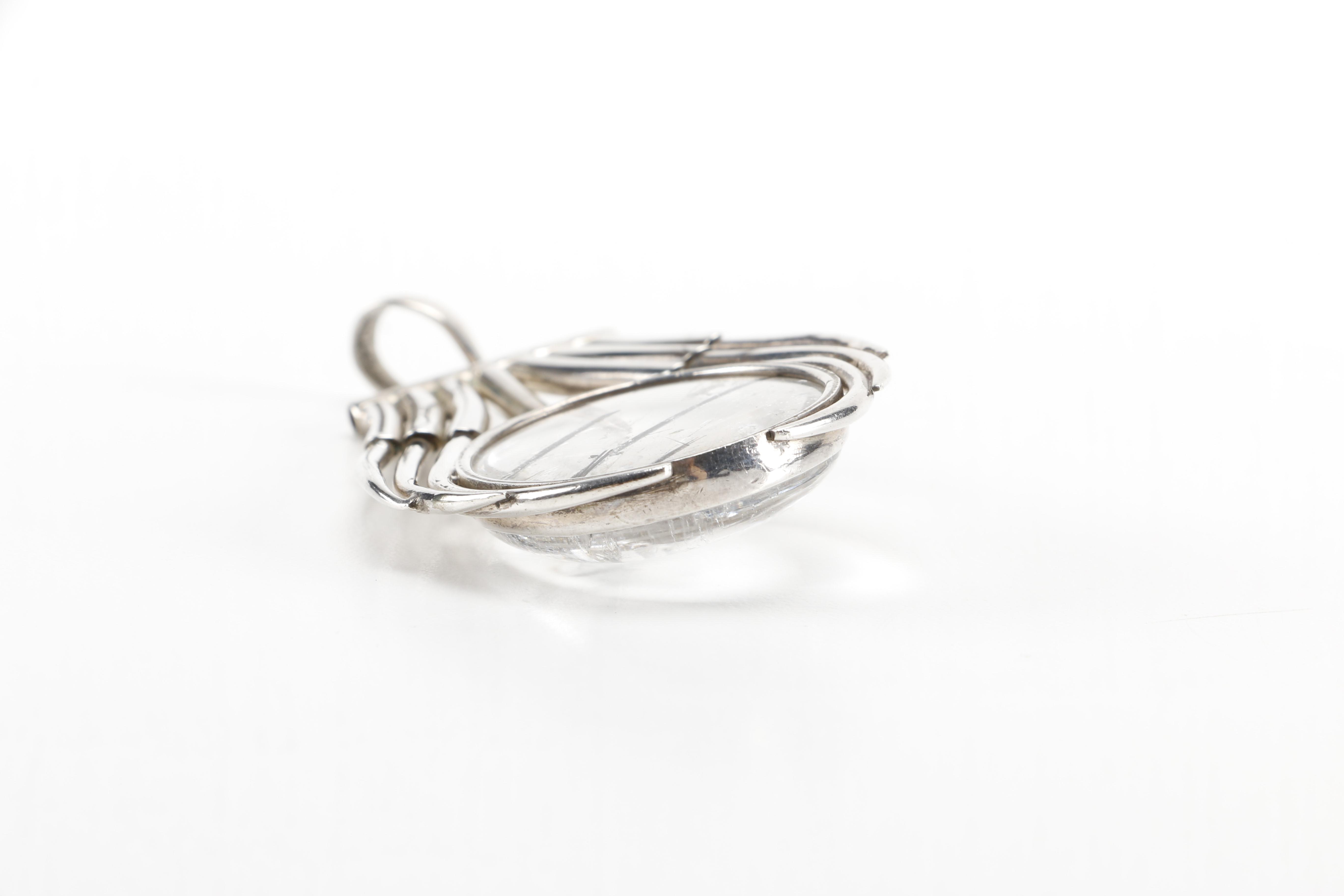 Sterling Silver and Tourmilated Quartz Pendant