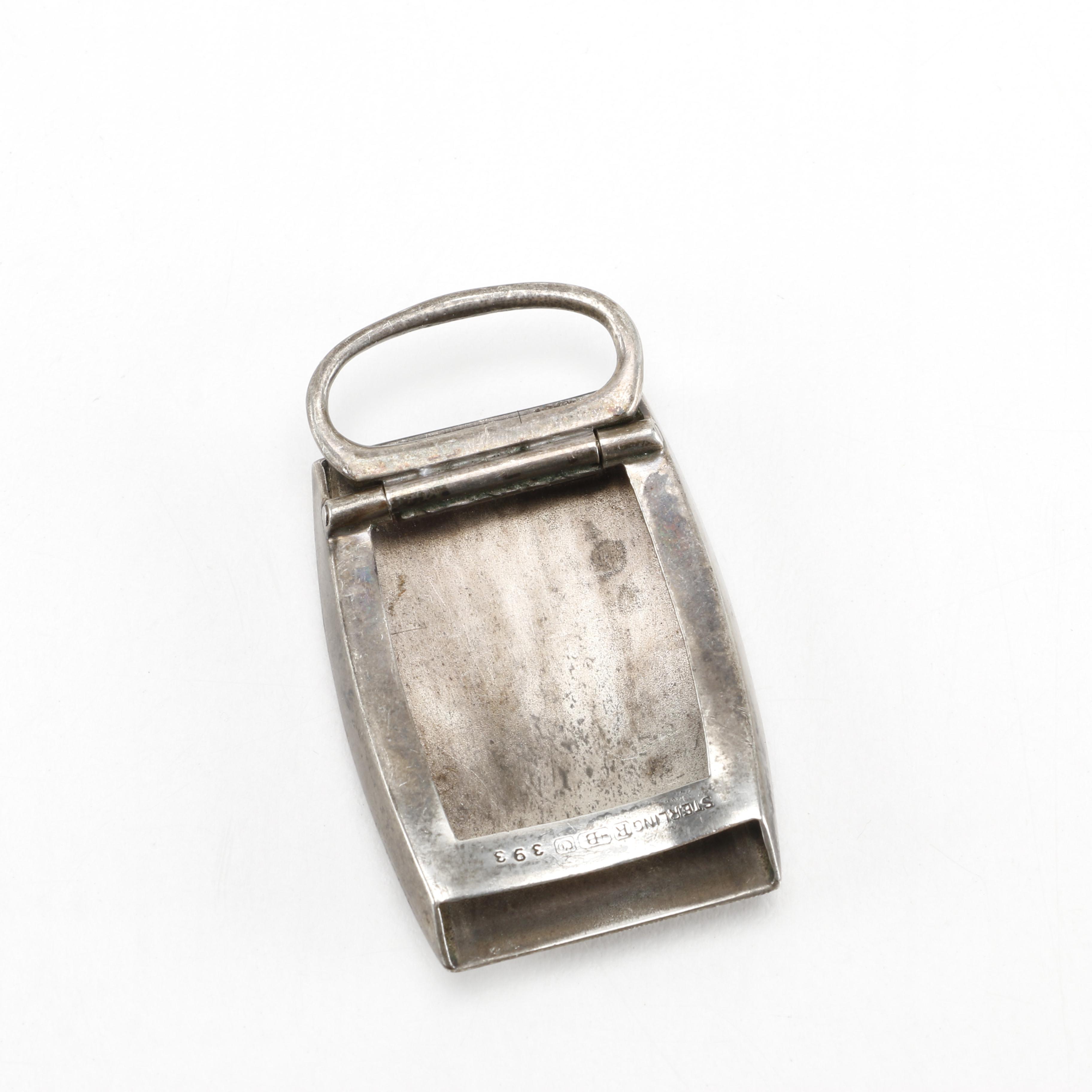 Sterling Silver Belt Buckle, Money Clip and Needle Case