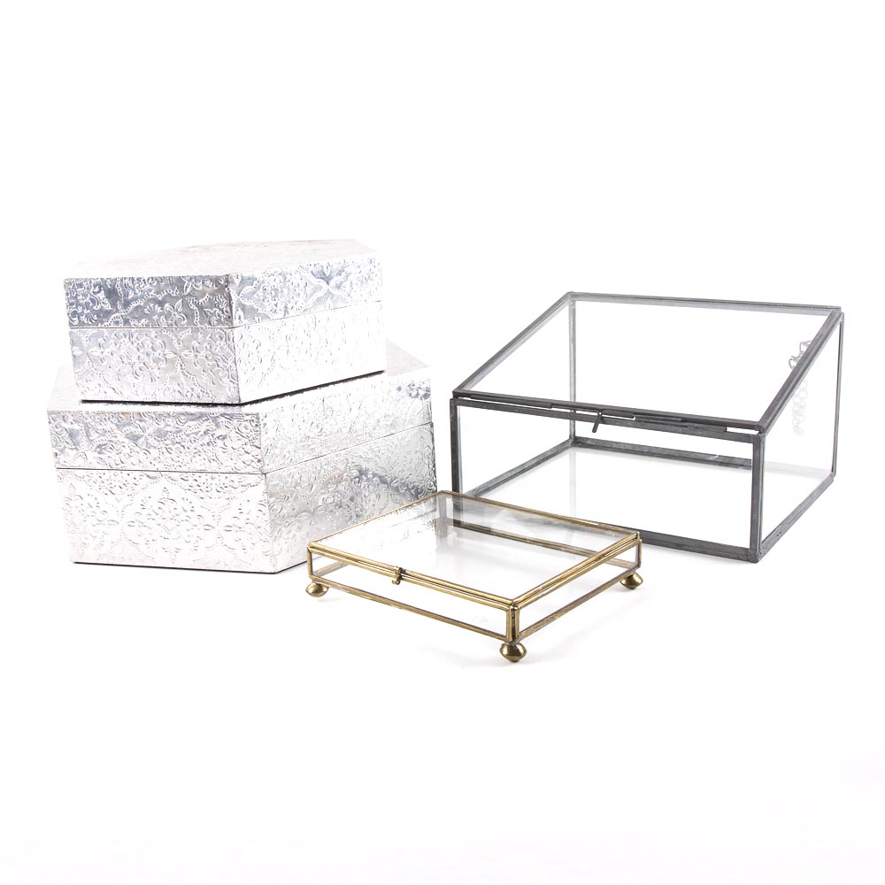 Metal and Glass Decorative Boxes