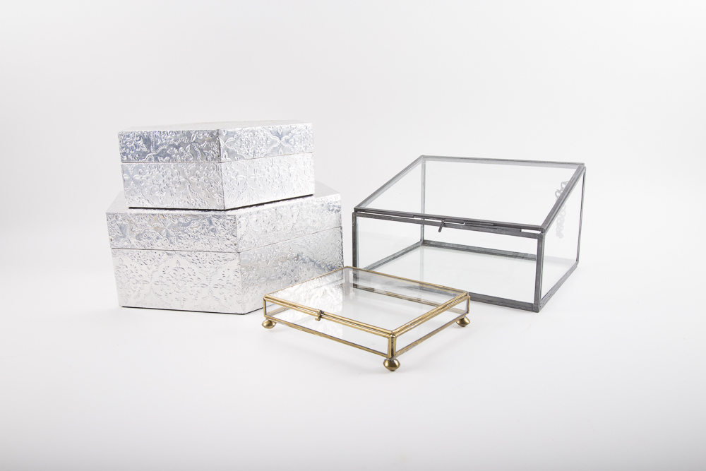 Metal and Glass Decorative Boxes