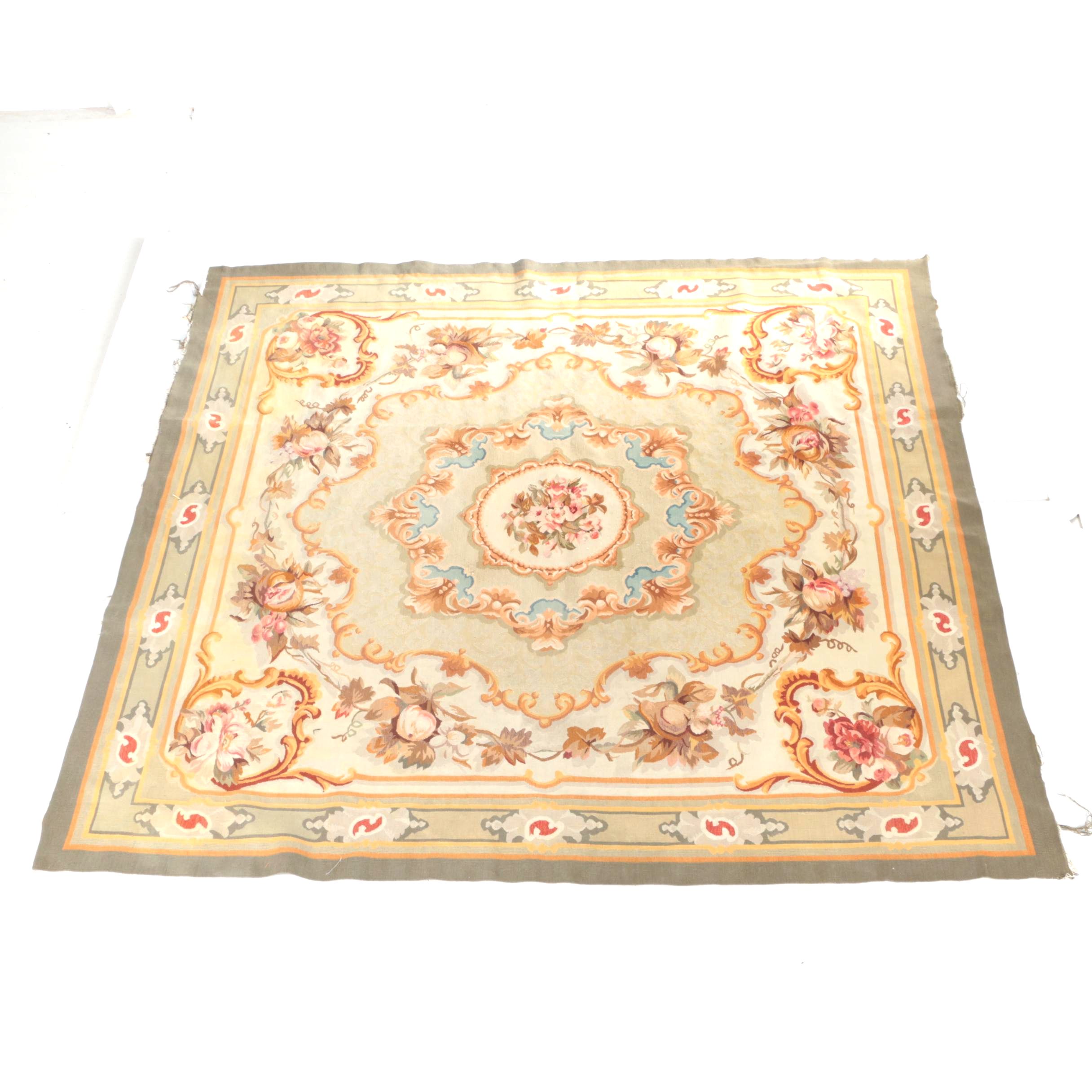 Handmade Aubusson-Style Area Rug