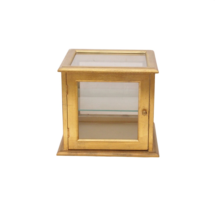 Gold Tone Painted Wooden Display Box