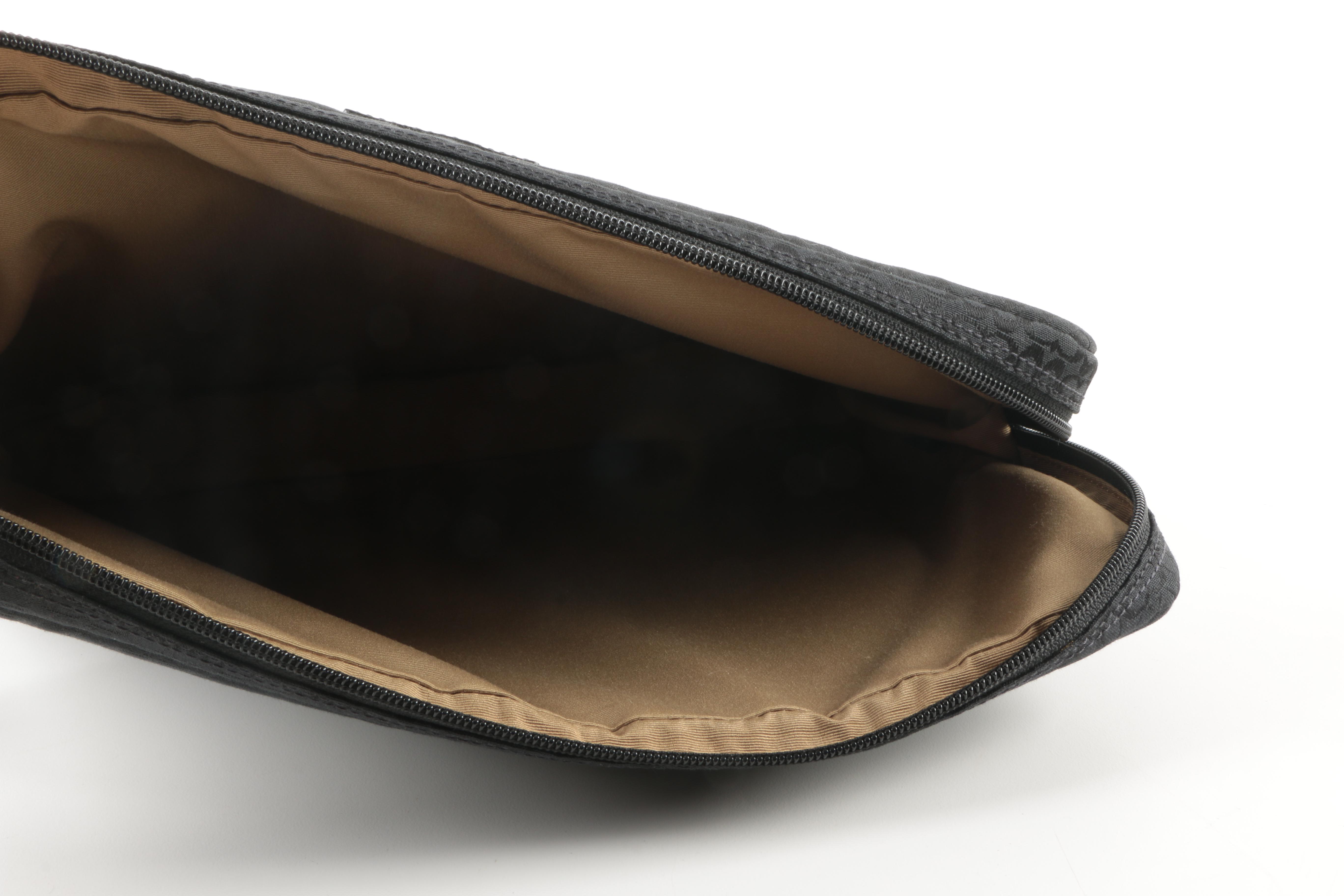 Coach Black Signature Logo Laptop Sleeve and Portfolio