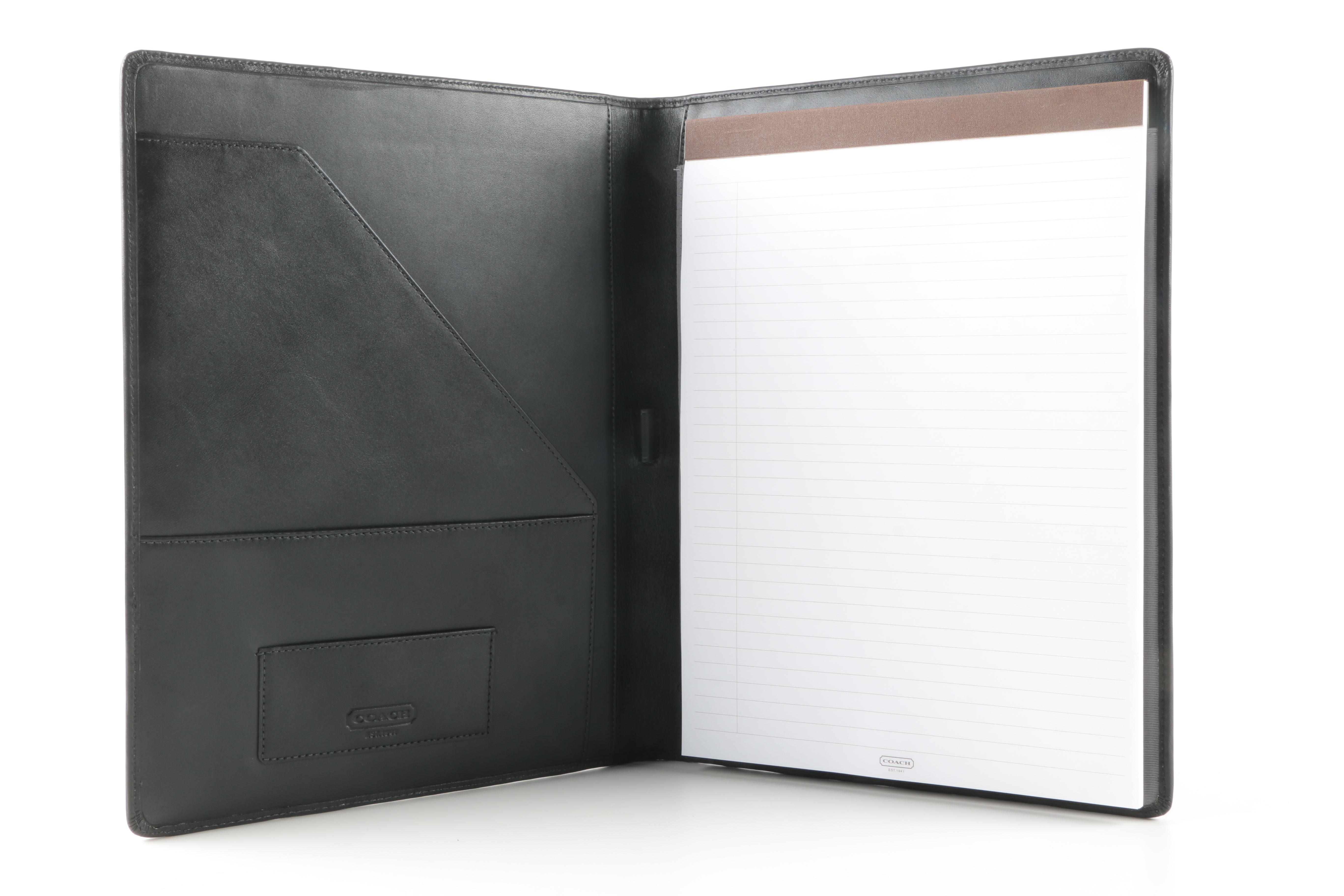 Coach Black Signature Logo Laptop Sleeve and Portfolio