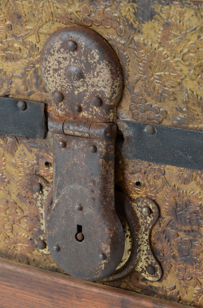 Antique Camel Back Steamer Trunk