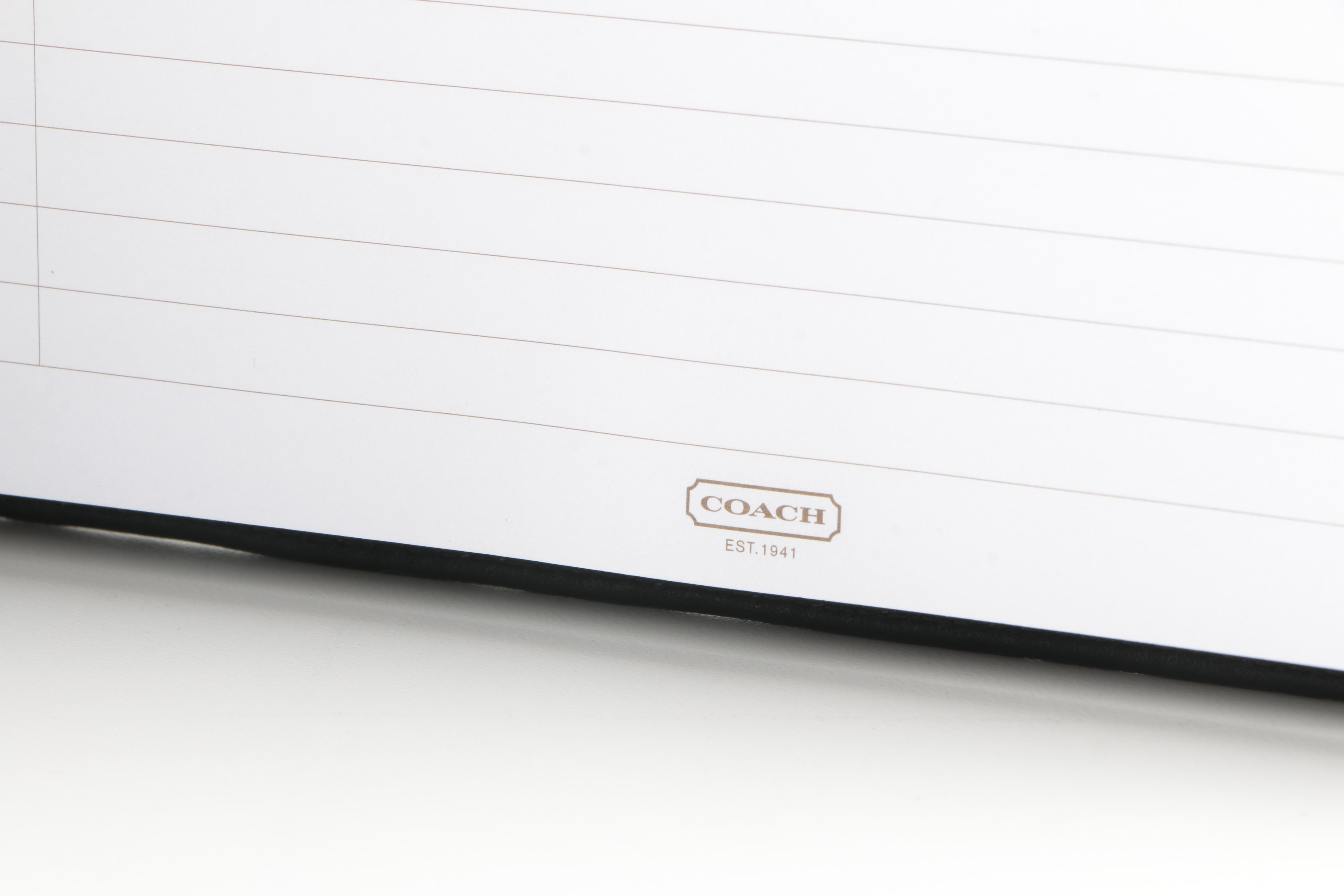 Coach Black Signature Logo Laptop Sleeve and Portfolio