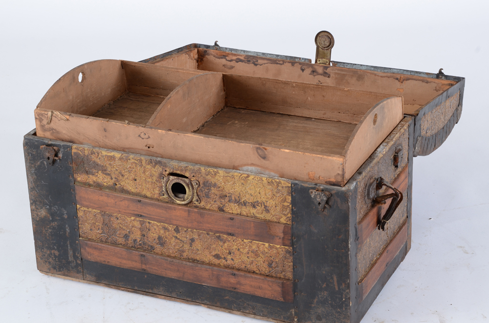 Antique Camel Back Steamer Trunk