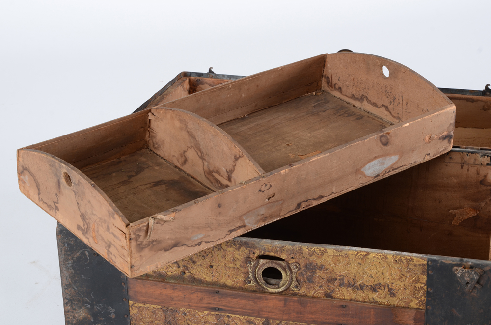 Antique Camel Back Steamer Trunk