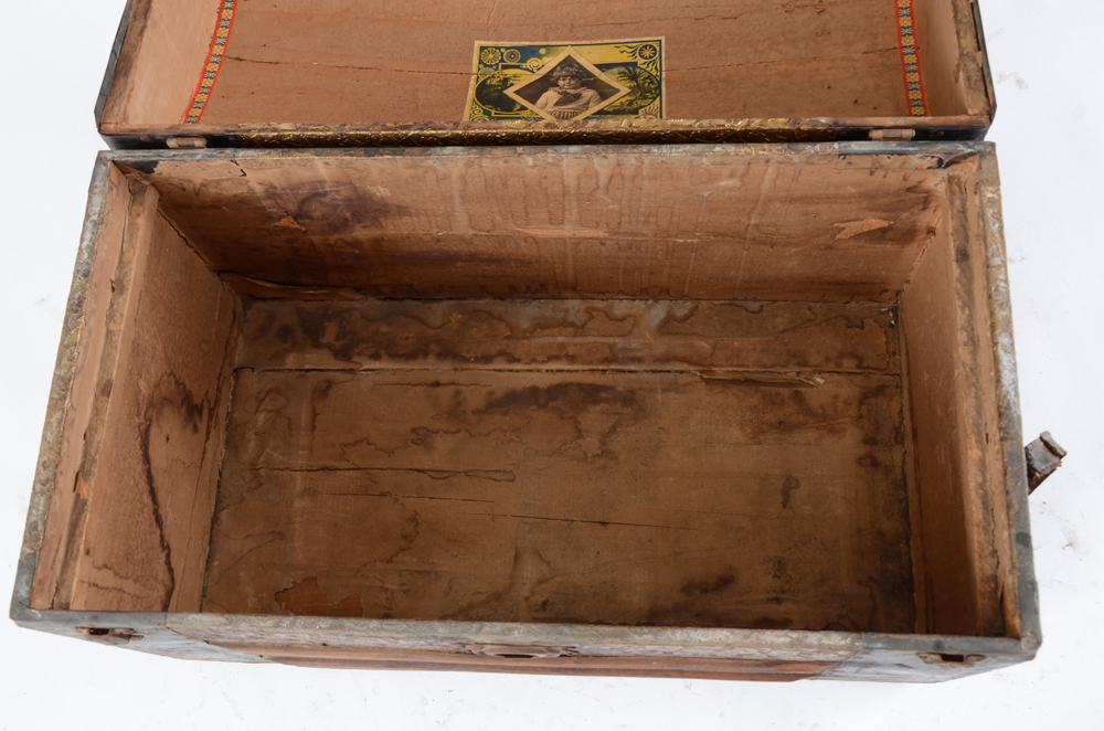 Antique Camel Back Steamer Trunk