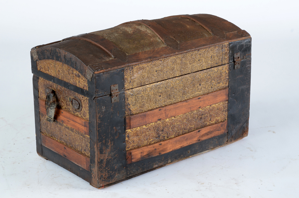 Antique Camel Back Steamer Trunk